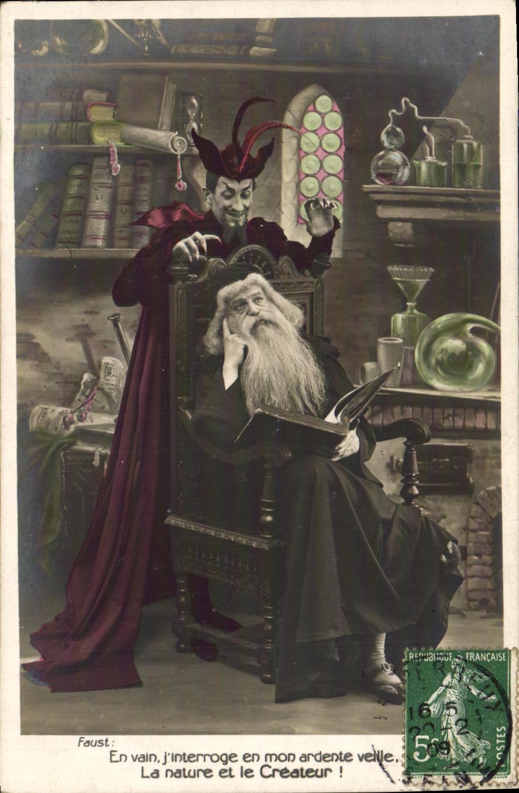 CPA Fantaisie Homme Faust Diable 