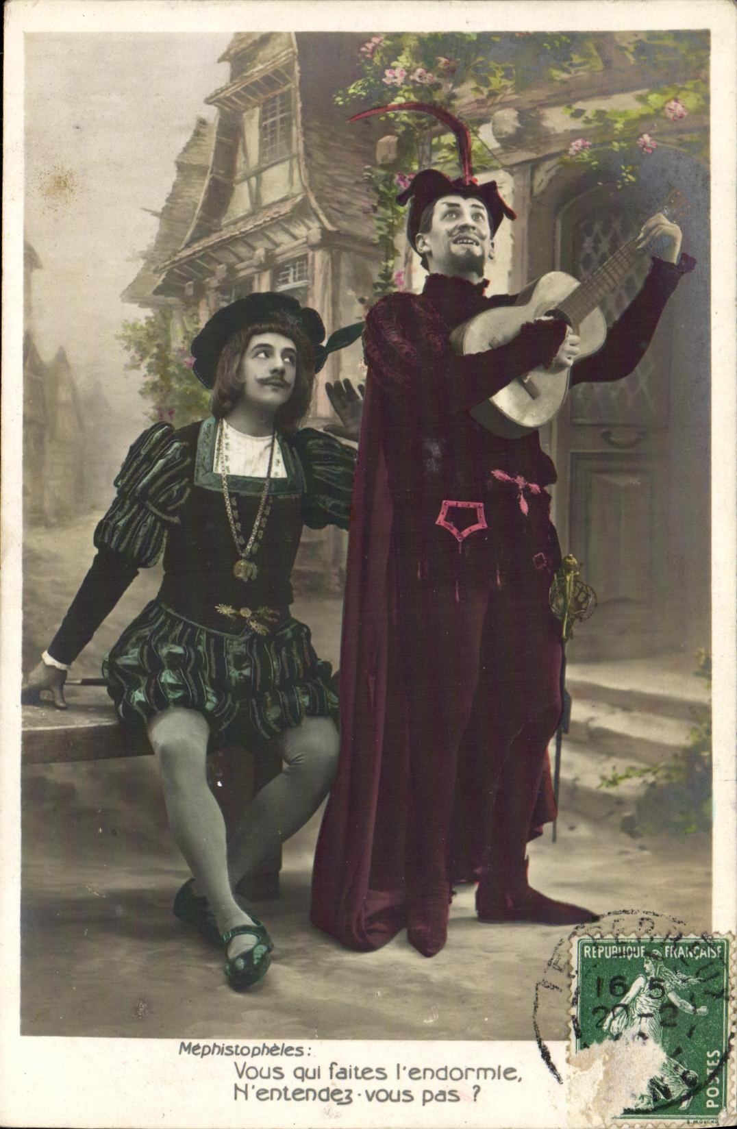 VINTAGE POSTCARD Fantasy Man Faust Mephistopheles Devil