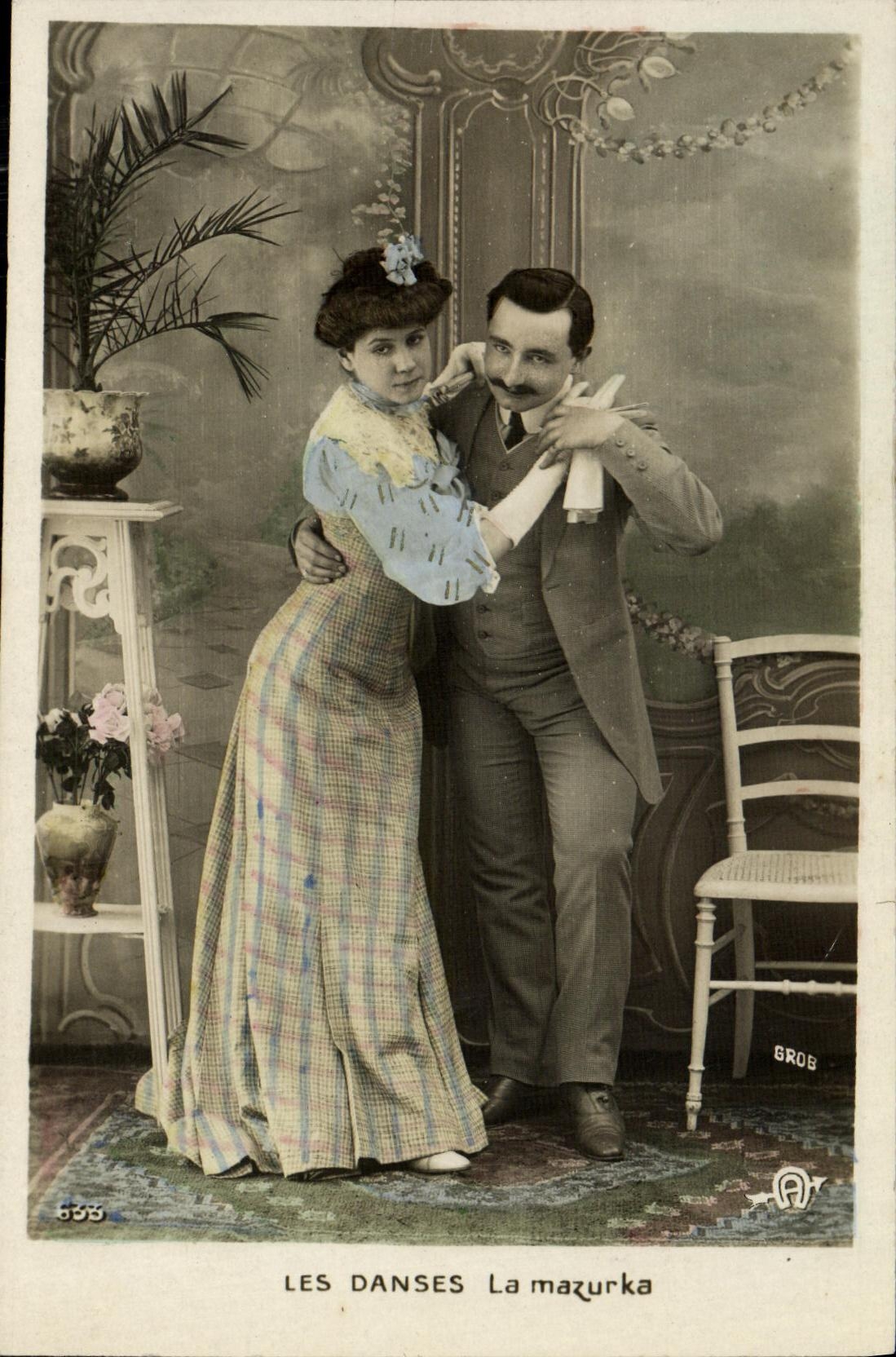VINTAGE POSTCARD Fantasy Woman Dances the Mazurka