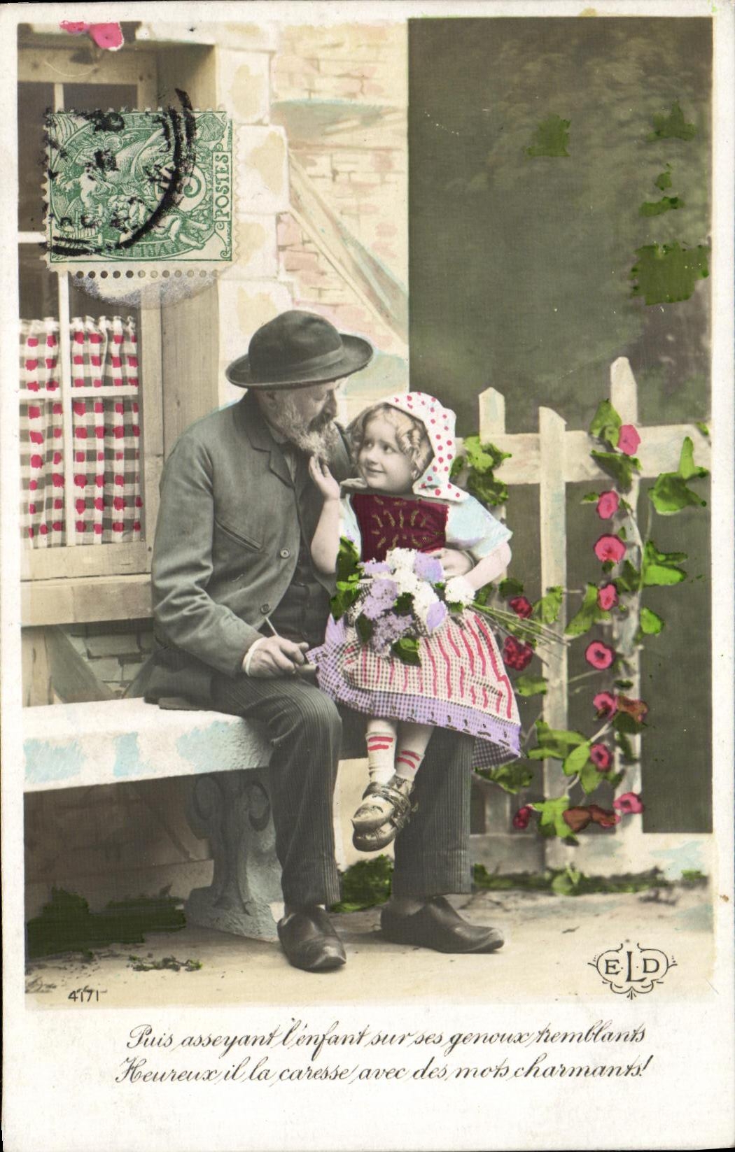 CPA Fantaisie Enfant Grand pere