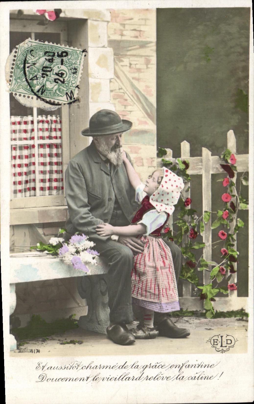 CPA Fantaisie Enfant Grand pere