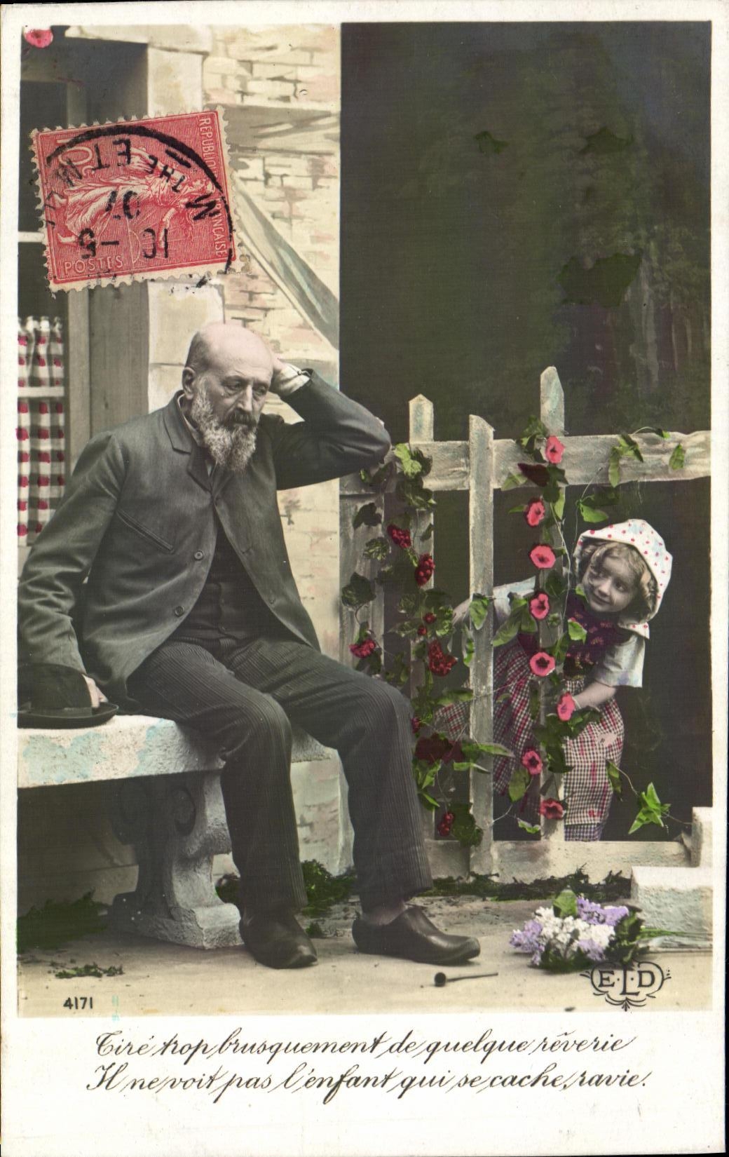 CPA Fantaisie Enfant Grand pere