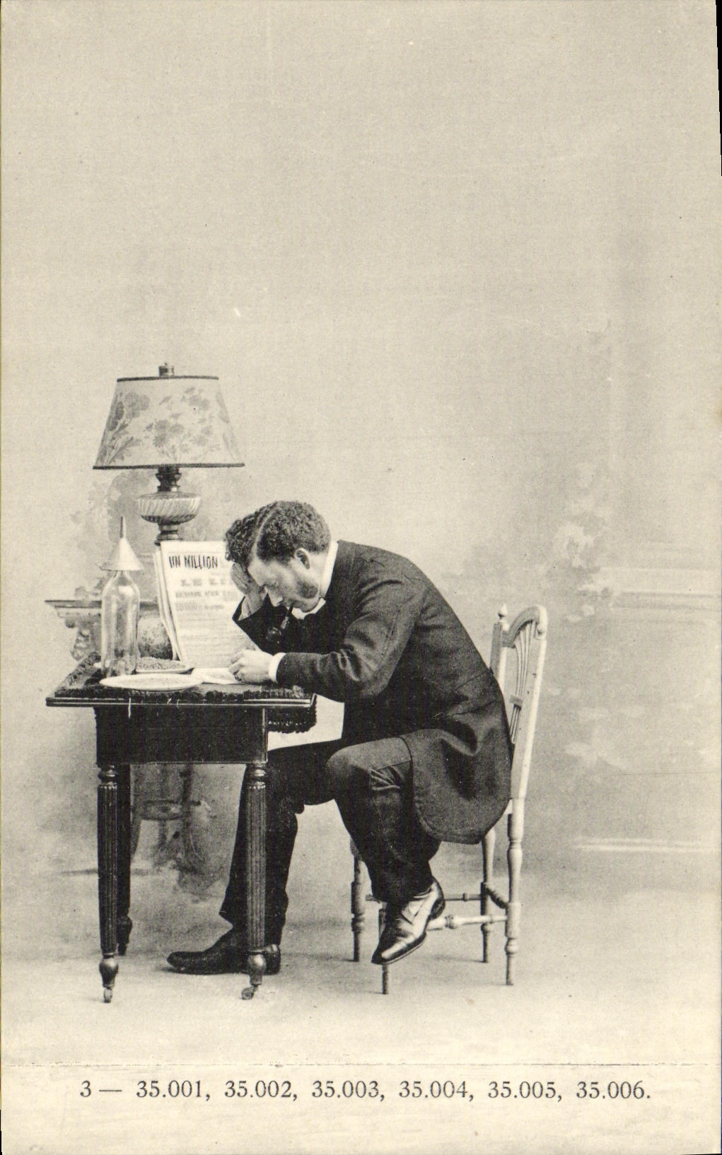 VINTAGE POSTCARD Fantasy Man 35001 35002