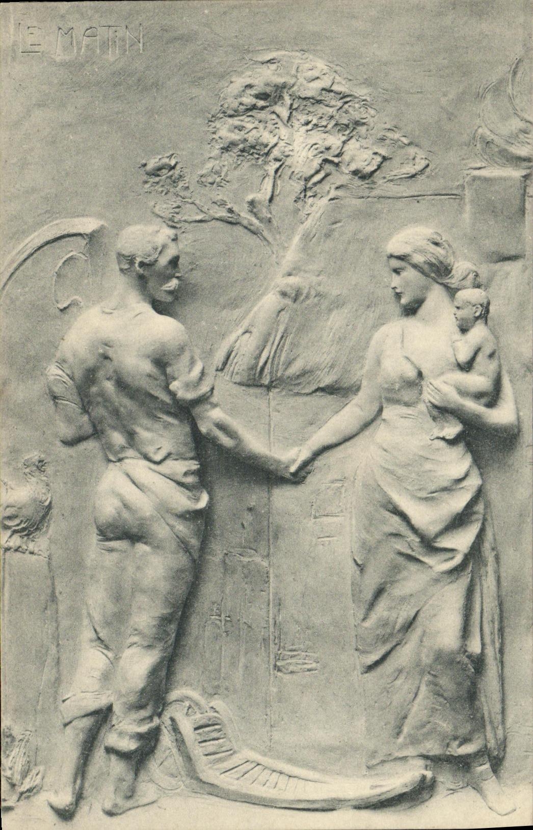 VINTAGE POSTCARD Fantasy Woman the morning Child