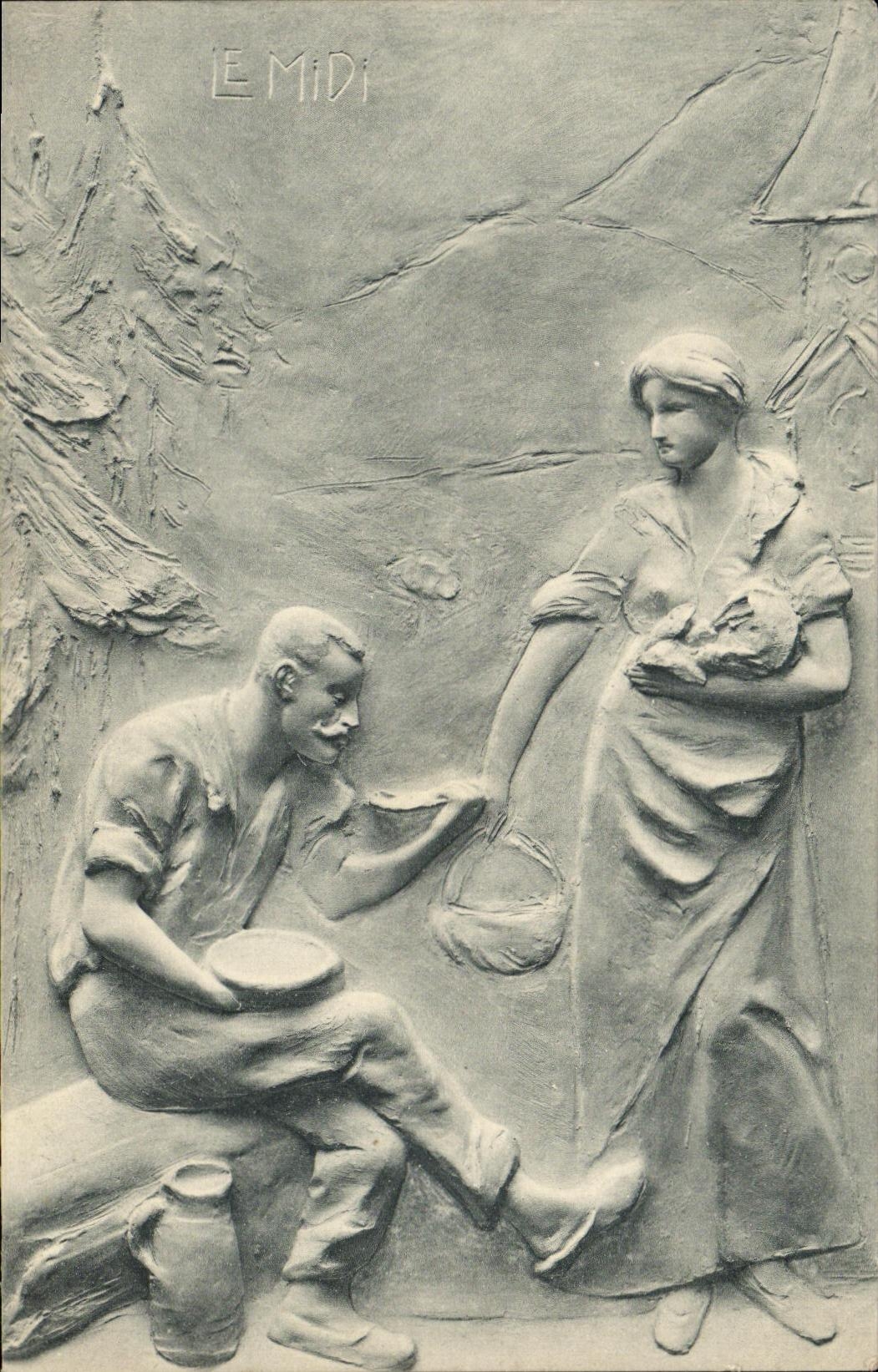 VINTAGE POSTCARD Fantasy Woman South