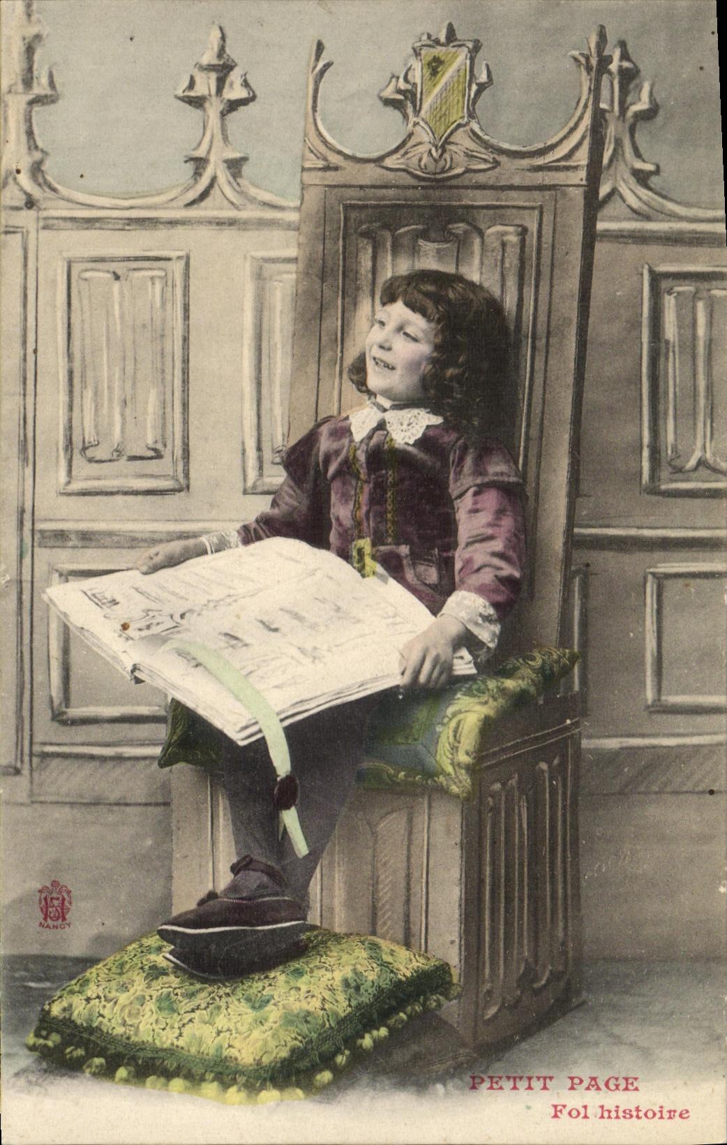 CPA Fantaisie Petit Page Fol histoire