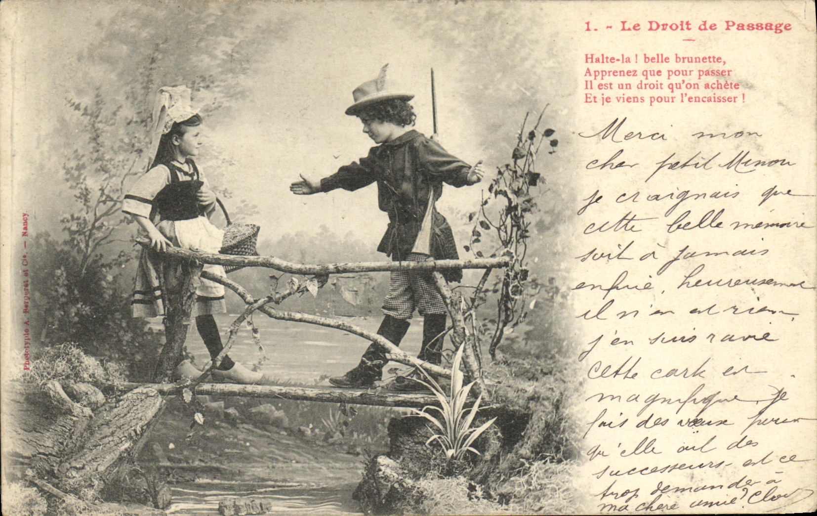 CPA Fantaisie Enfants Le droit de passage Chasse Chasseur 