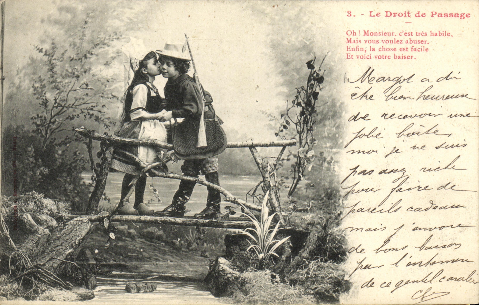 CPA Fantaisie Enfants Le droit de passage Chasse Chasseur 