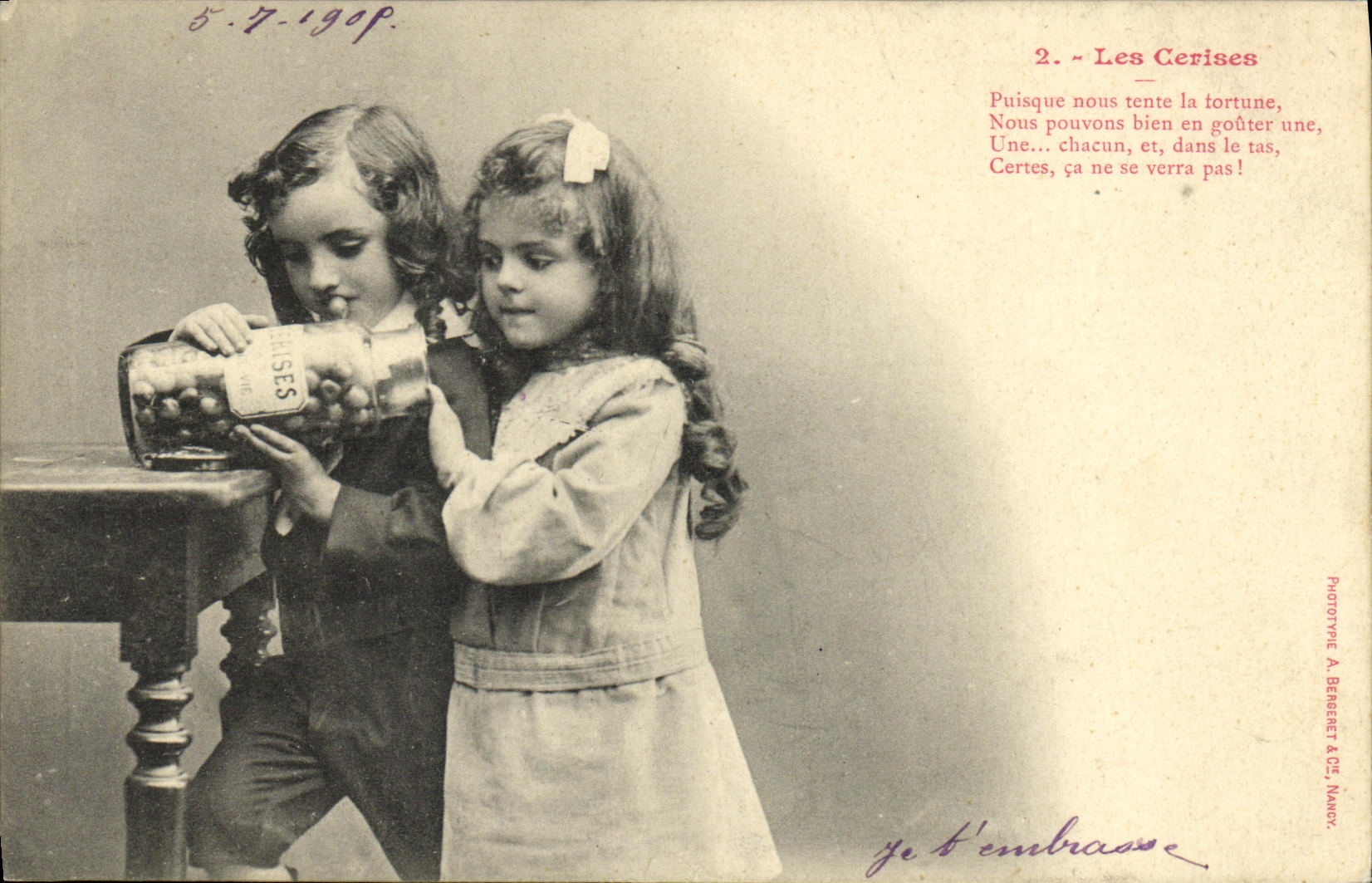 CPA Fantaisie Enfants Les cerises