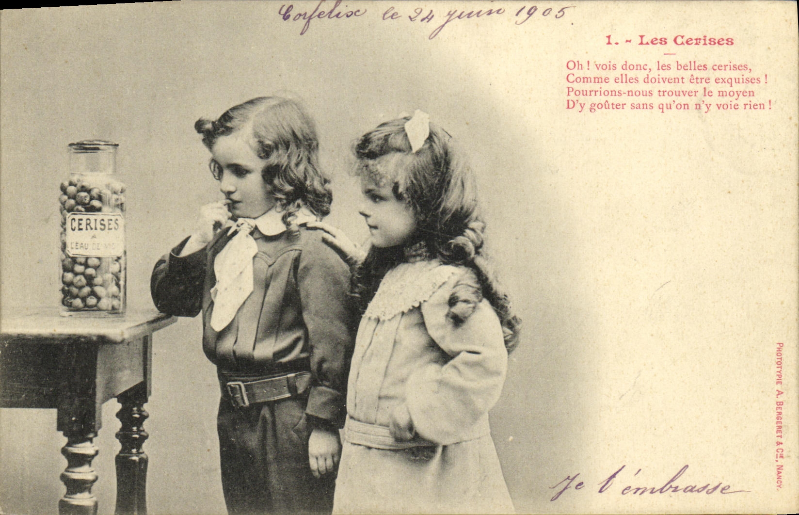 CPA Fantaisie Enfants Les cerises