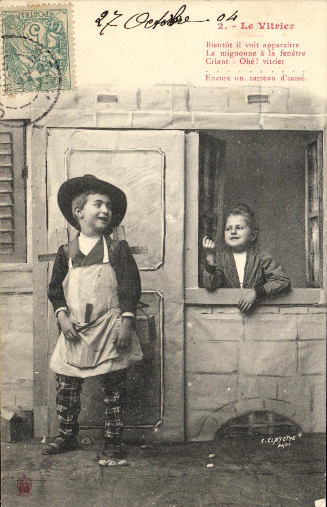 CPA Fantaisie Enfants Le vitrier