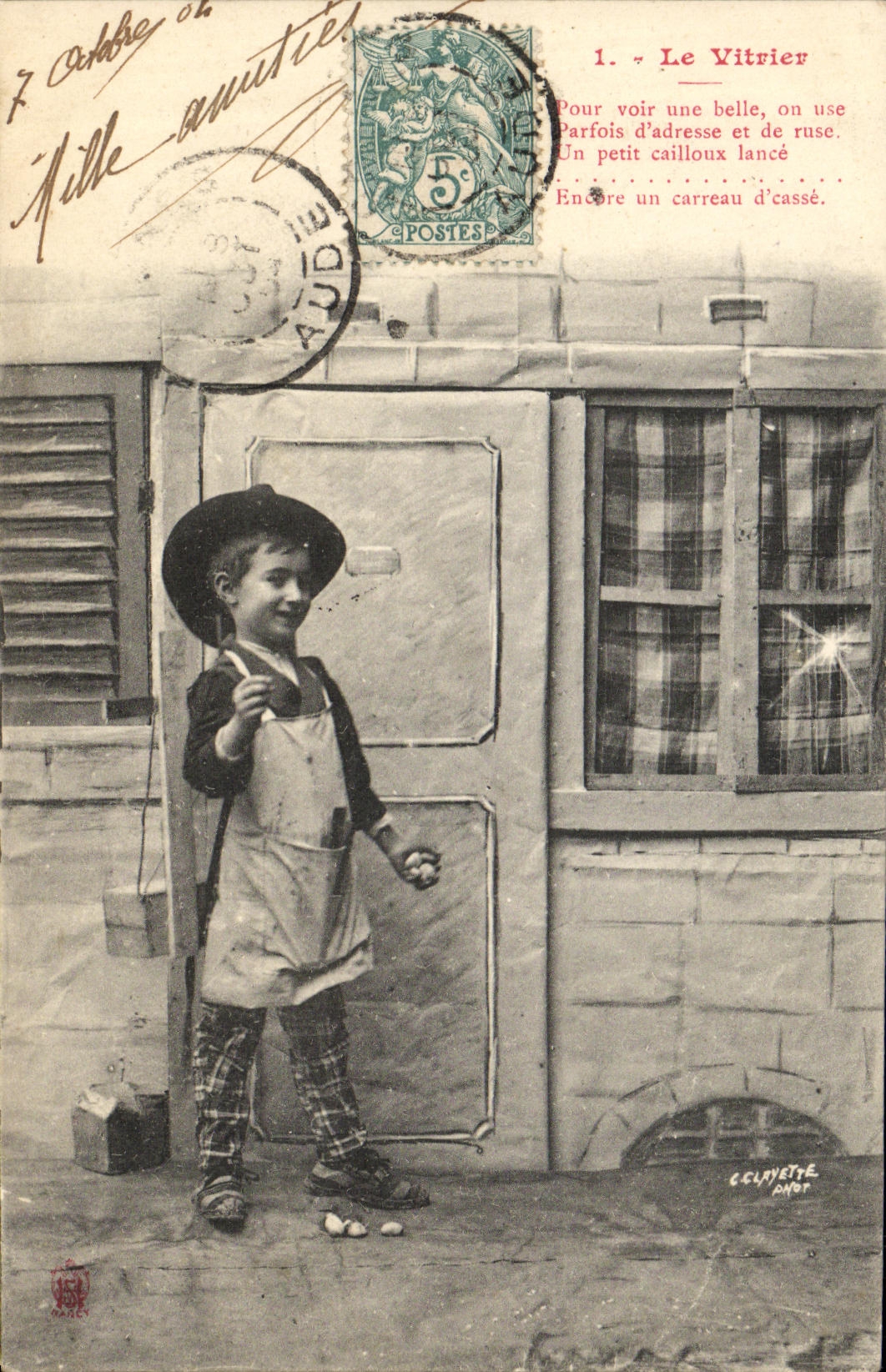 CPA Fantaisie Enfants Le vitrier