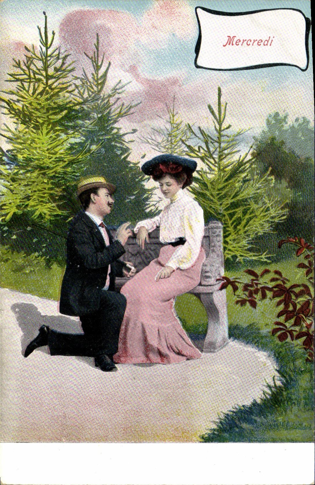 VINTAGE POSTCARD Fantasy Woman Wednesday