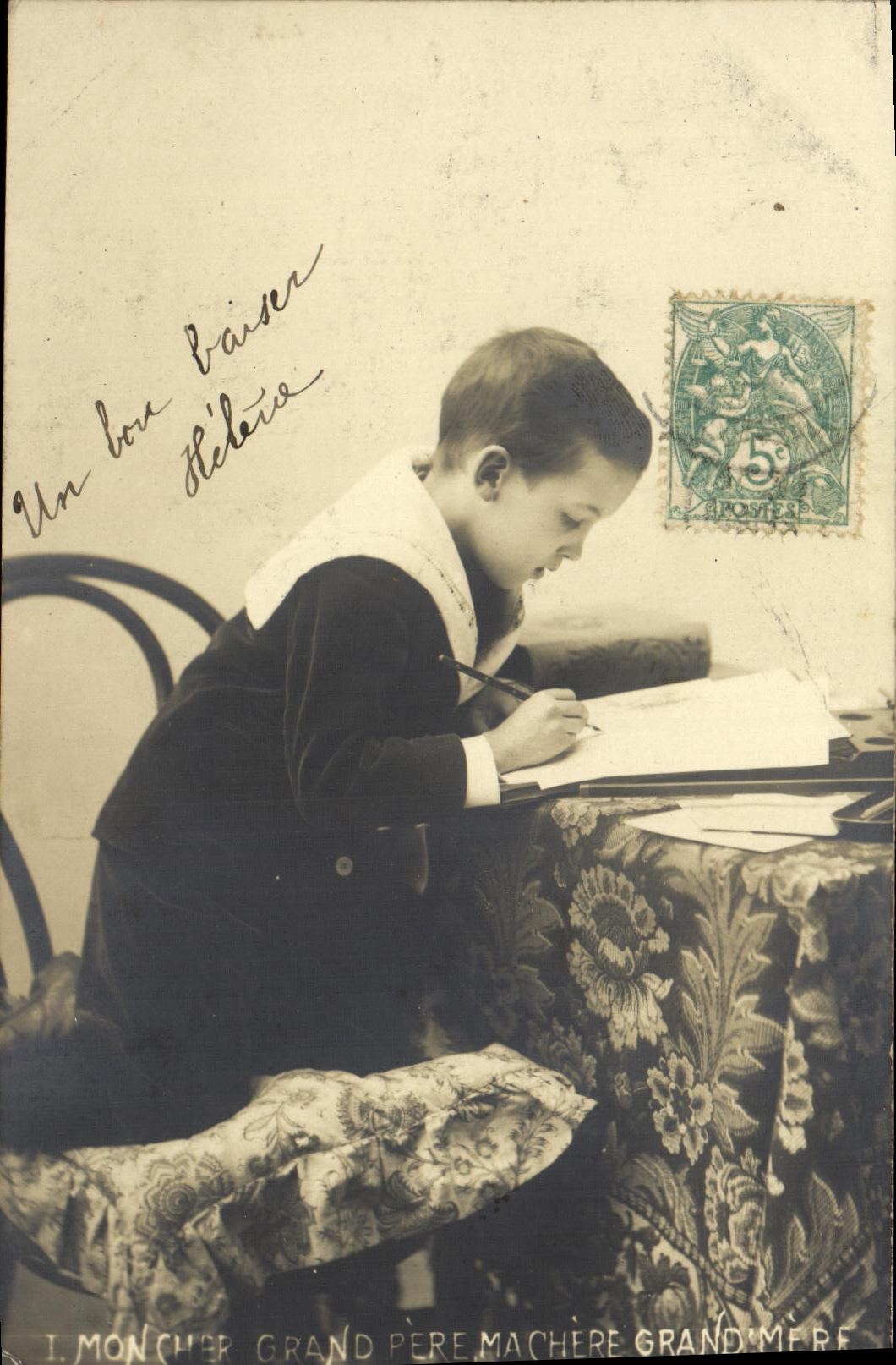 CPA Fantaisie Grand mere Enfant