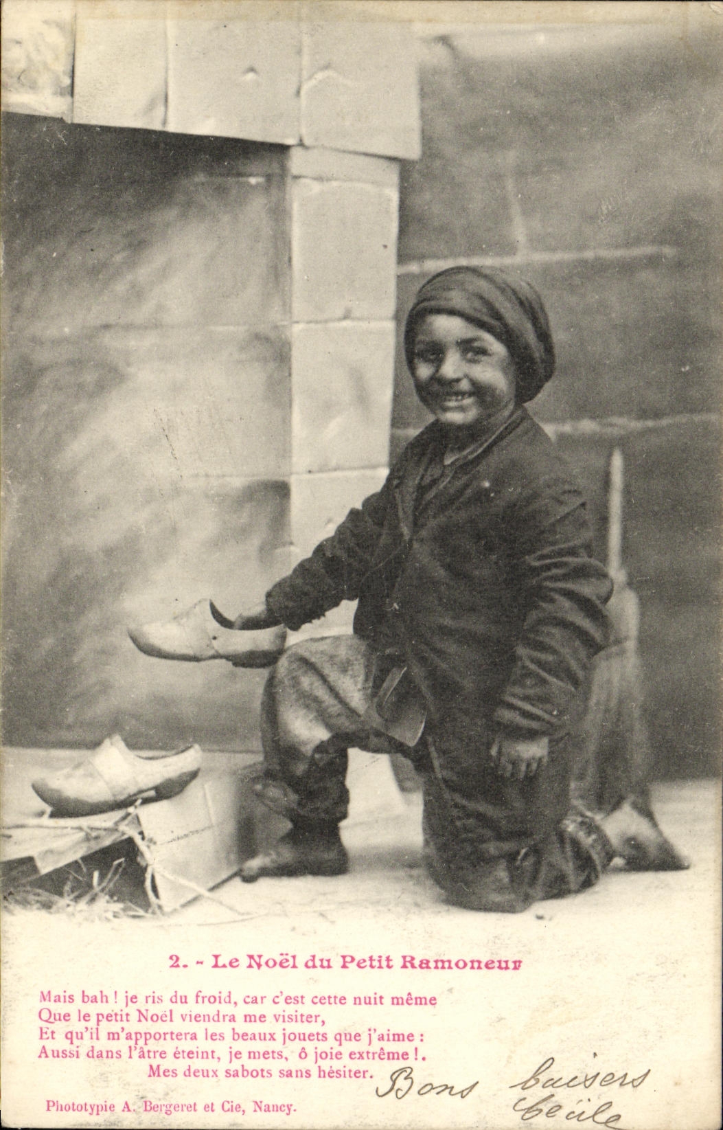 CPA Fantaisie Enfant Le Noel du petit ramoneur