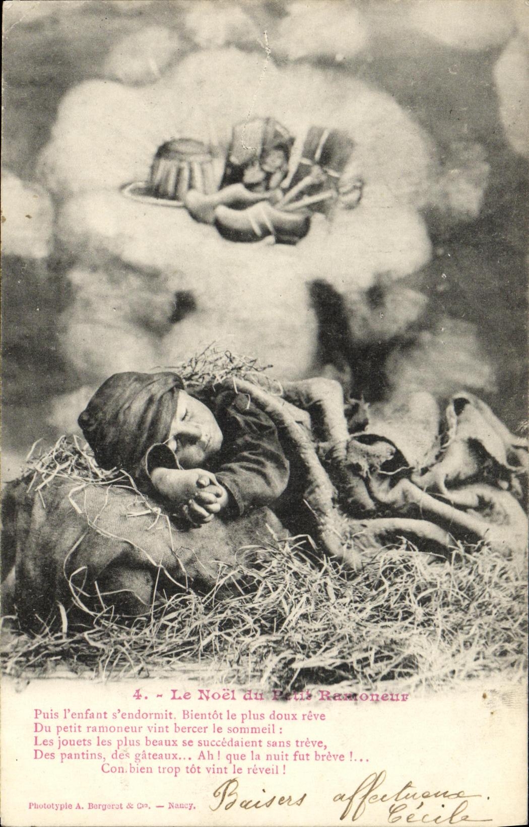 CPA Fantaisie Enfant Le Noel du petit ramoneur