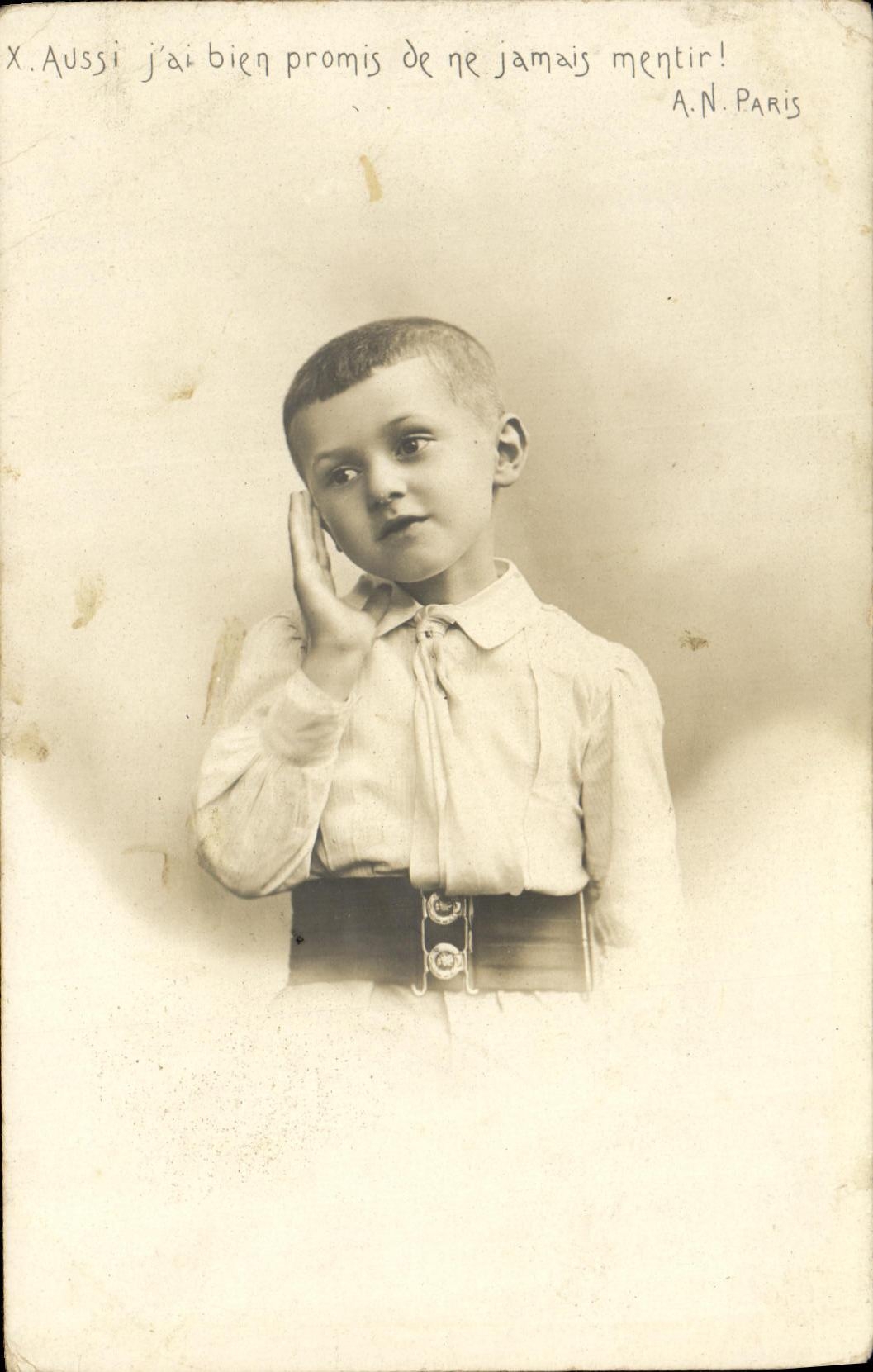 VINTAGE POSTCARD Fantaisie Child Also J promised well never not to lie Doctor