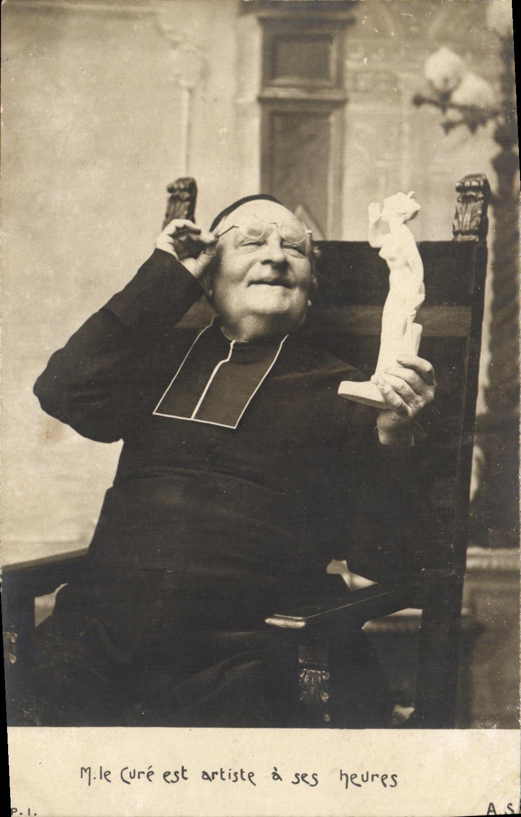 VINTAGE POSTCARD Fantaisie Man the My Cure is artist has his hours