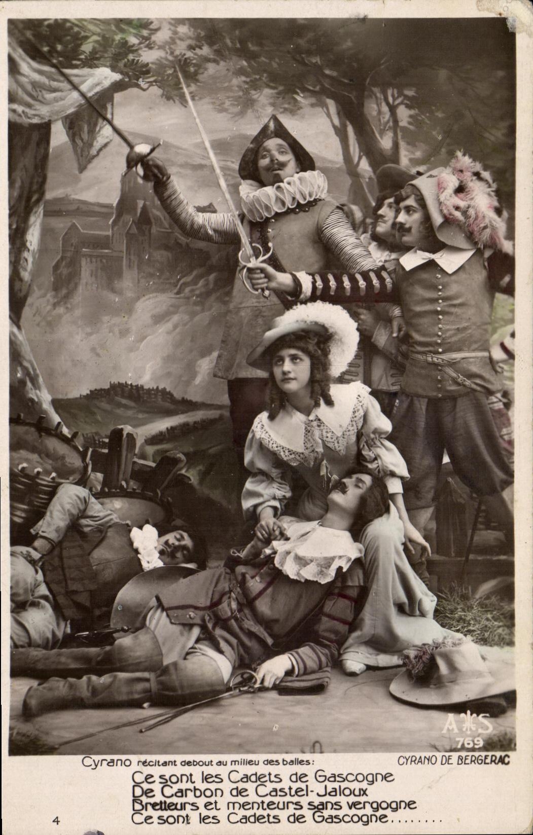 VINTAGE POSTCARD Fantasy Cyrano Woman of Bergerac Rostand