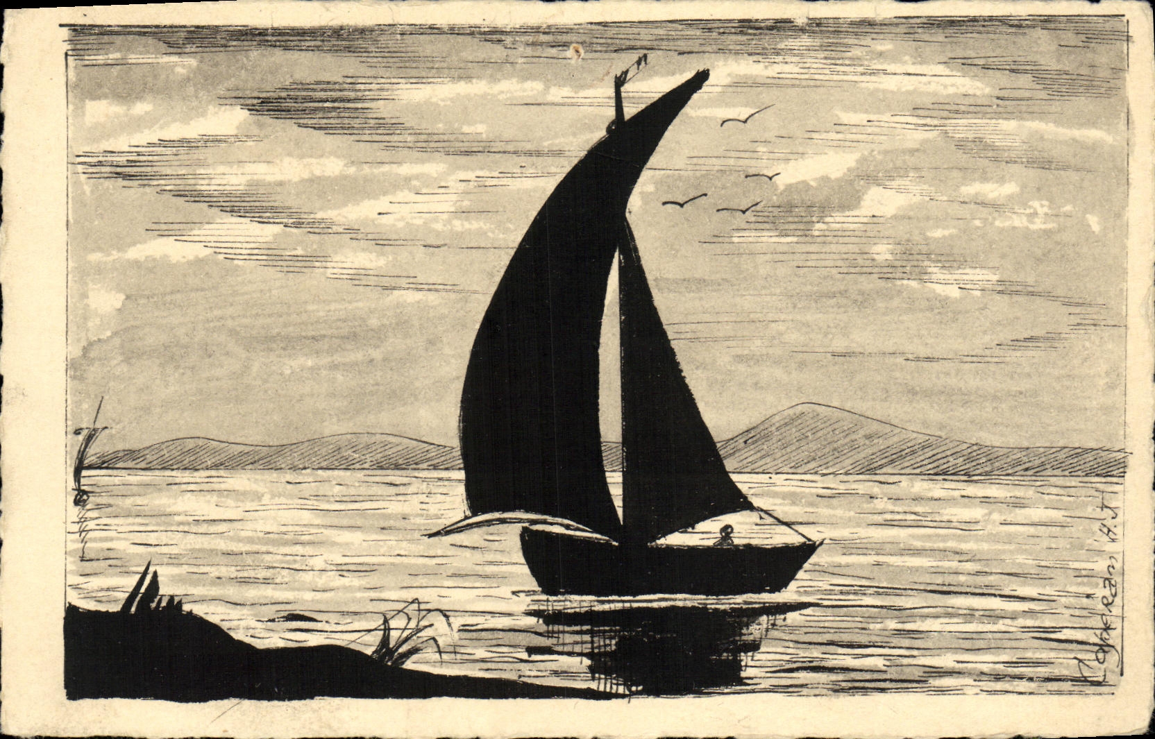 CPA Fantaisie Bateau Caperan