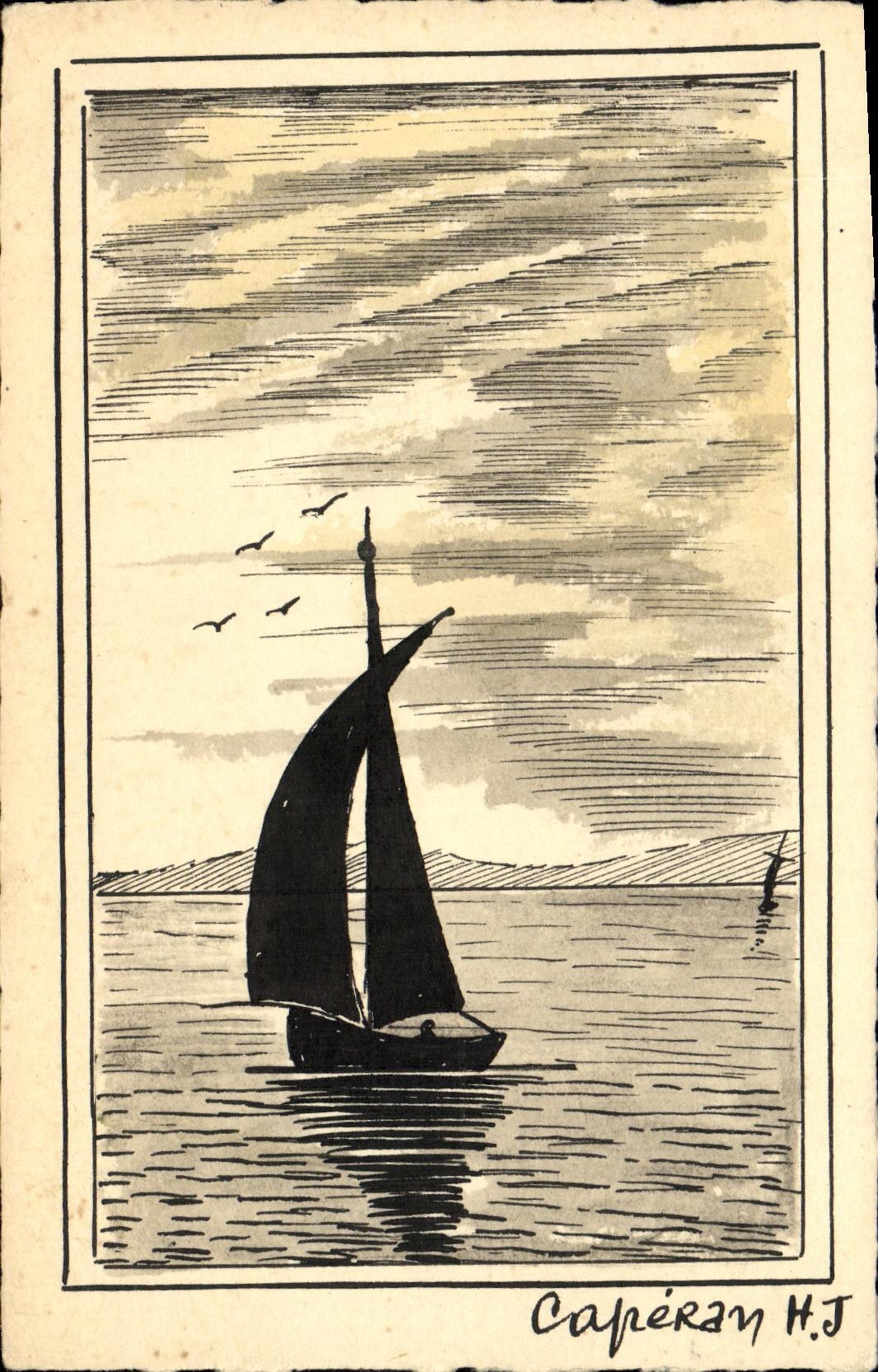 CPA Fantaisie Bateau Caperan