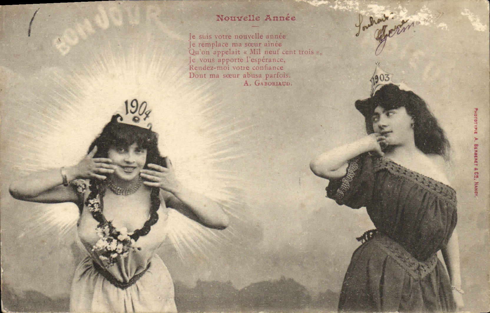 CPA Fantaisie Femmes Nouvelle annee 1904