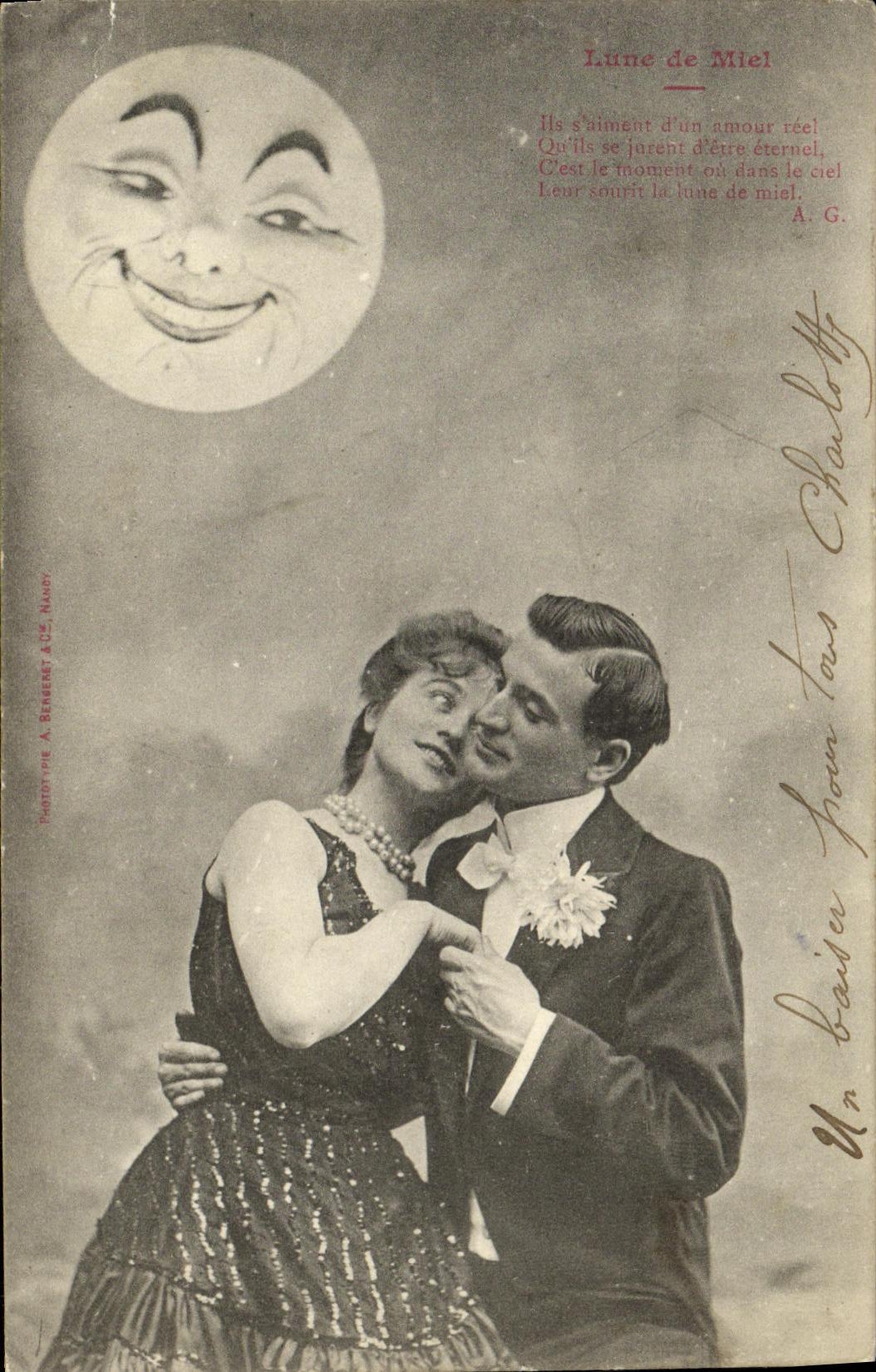 CPA Fantaisie Femme Lune de miel