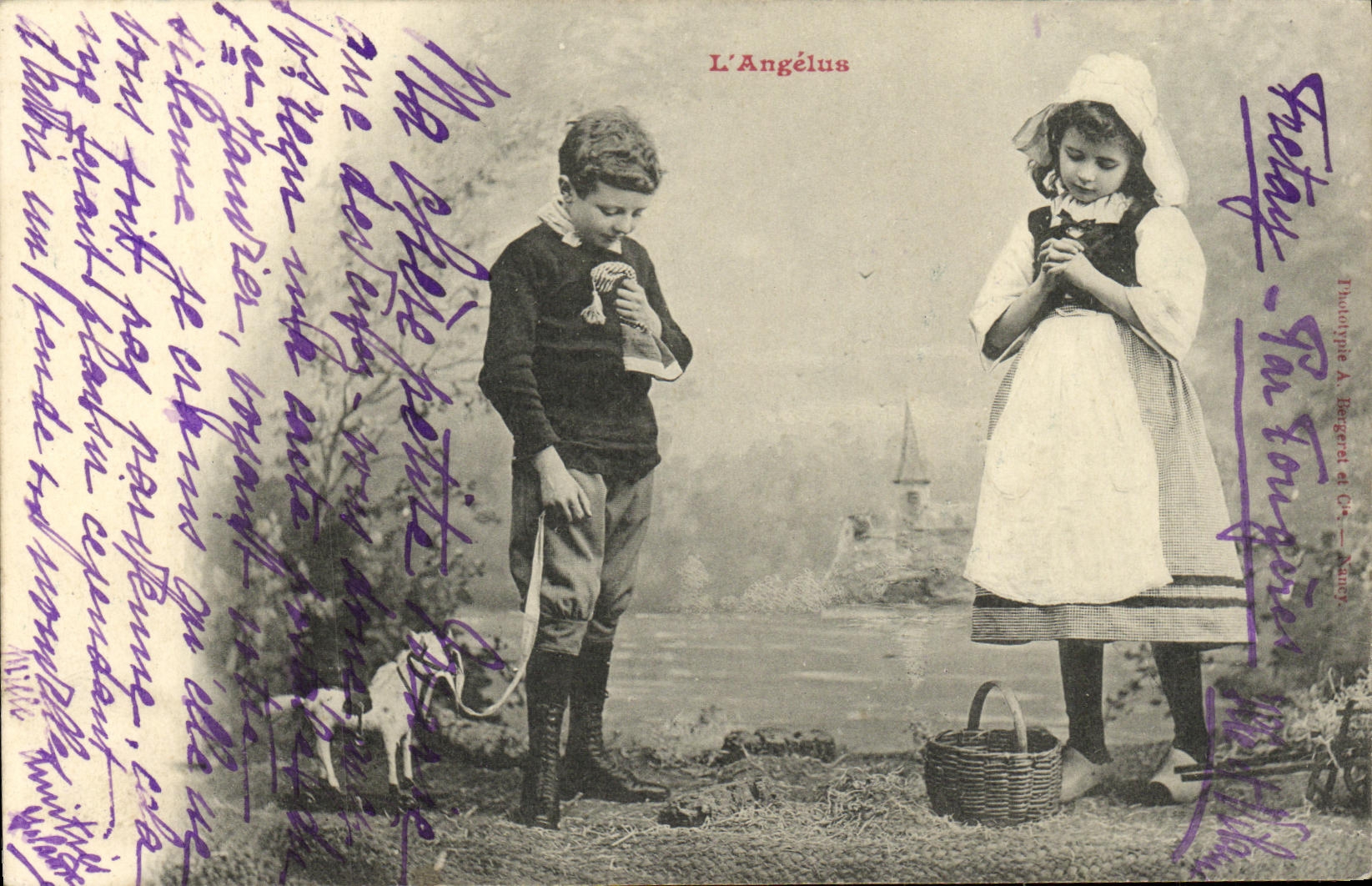 VINTAGE POSTCARD Fantasy Children L angelus