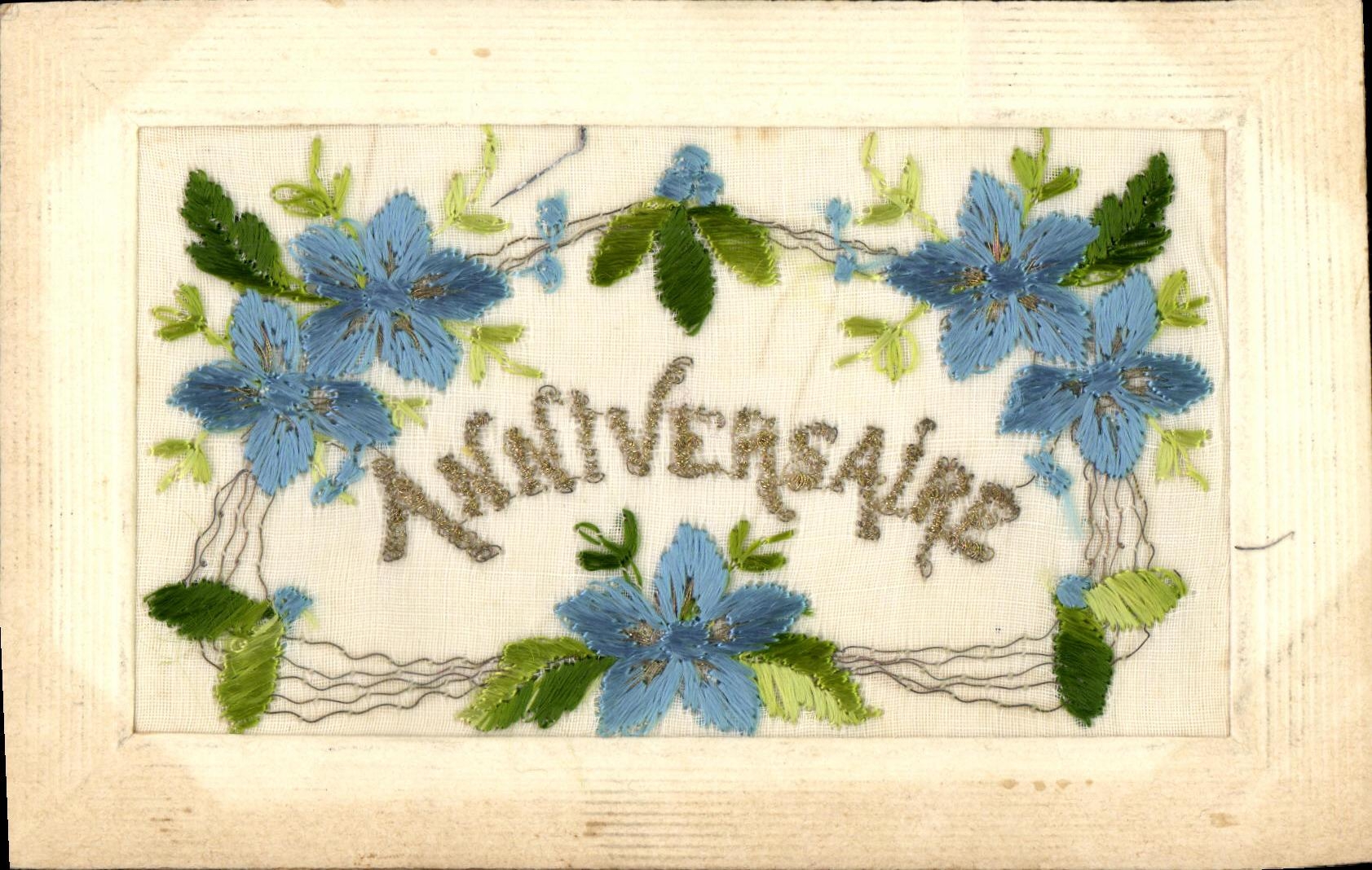 CPA Fantaisie Fleurs Anniversaire 