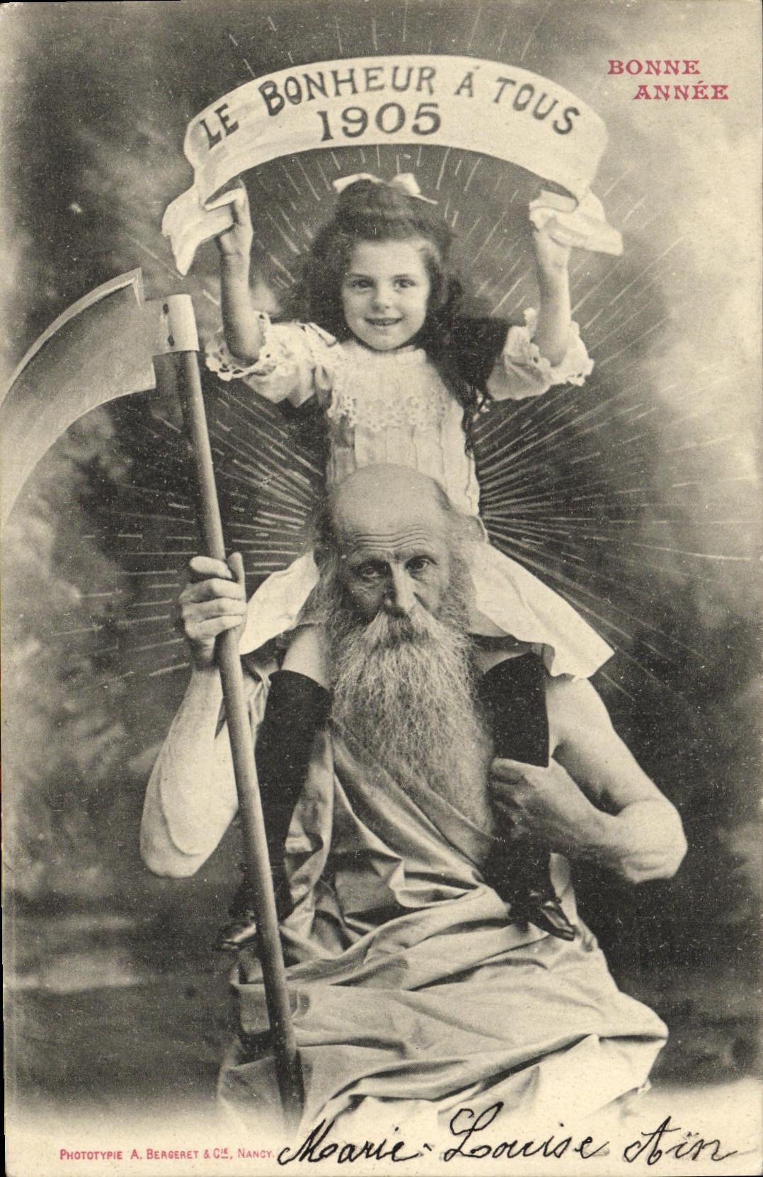 CPA Fantaisie Le bonheur a tous 1905 Enfant Vieillard