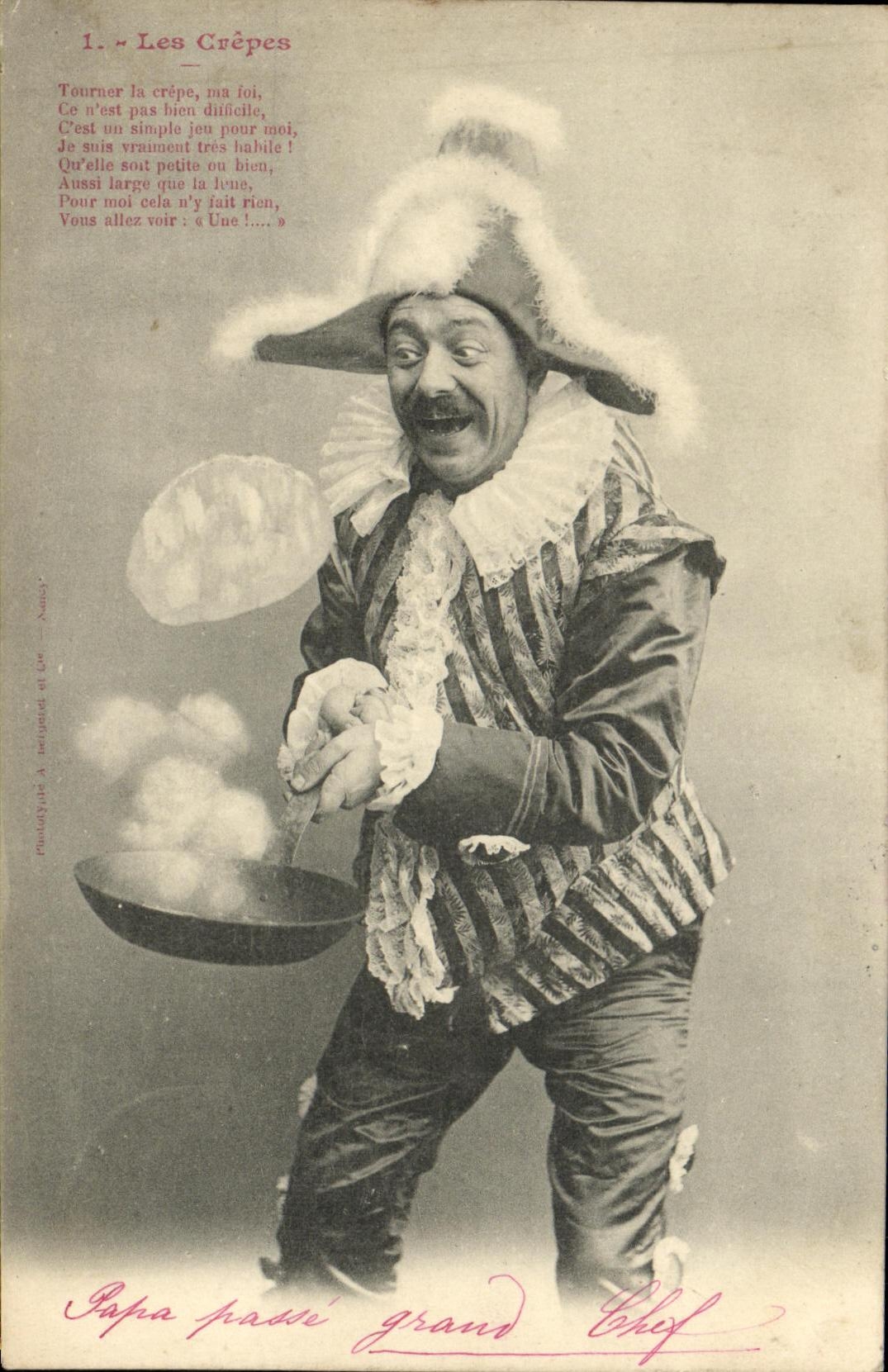 VINTAGE POSTCARD Fantasy Man crepes