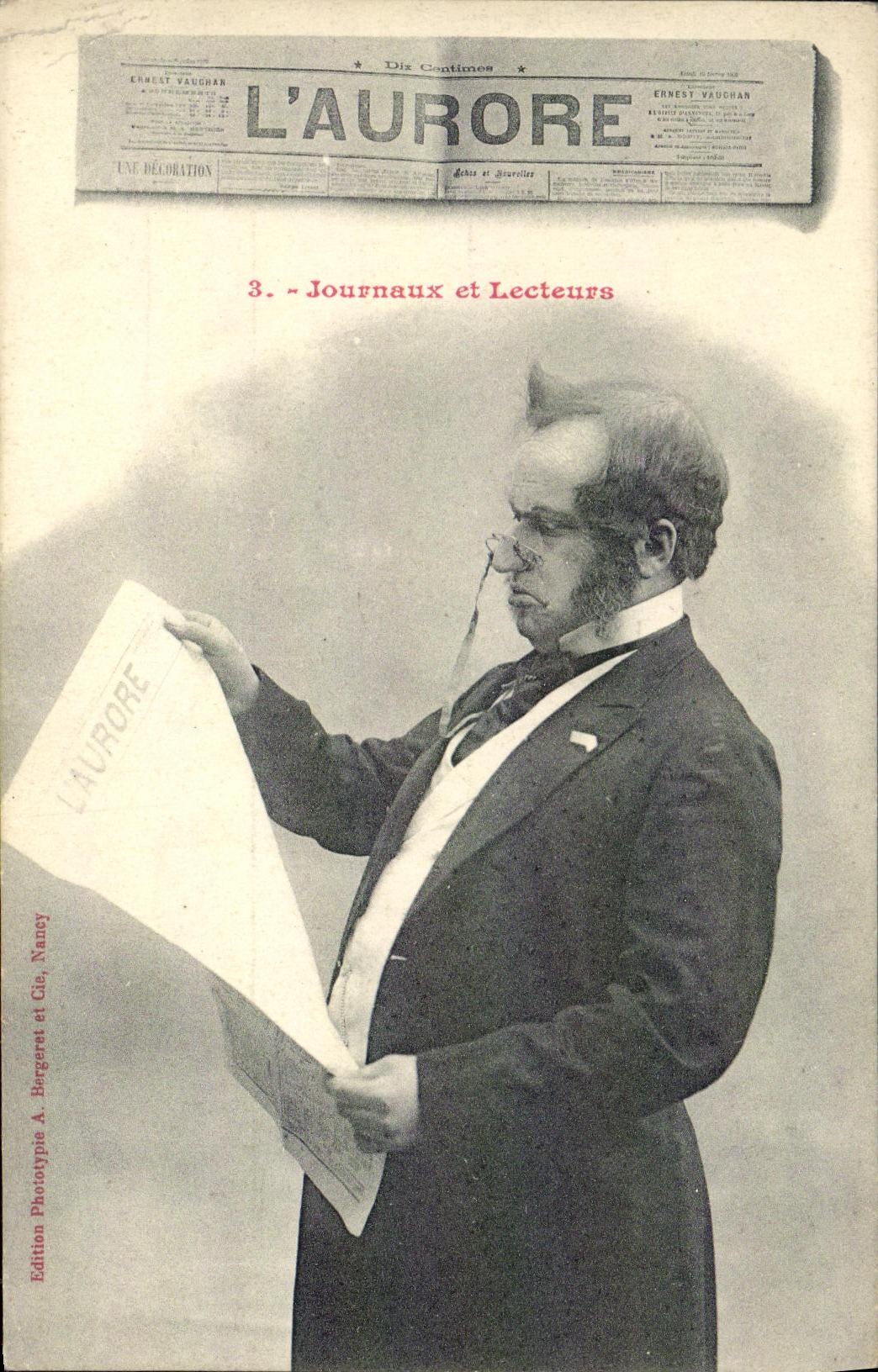 CPA Fantaisie Homme Journal L aurore