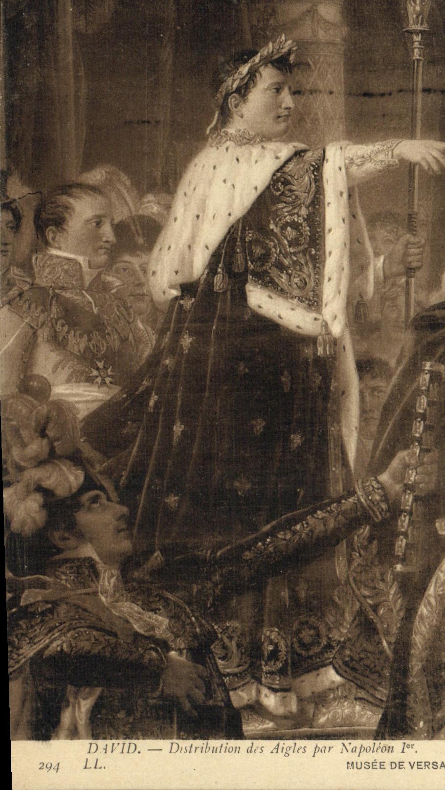 VINTAGE POSTCARD David Distribution of the Eagles by Napoleon 1st Museum of Versailles