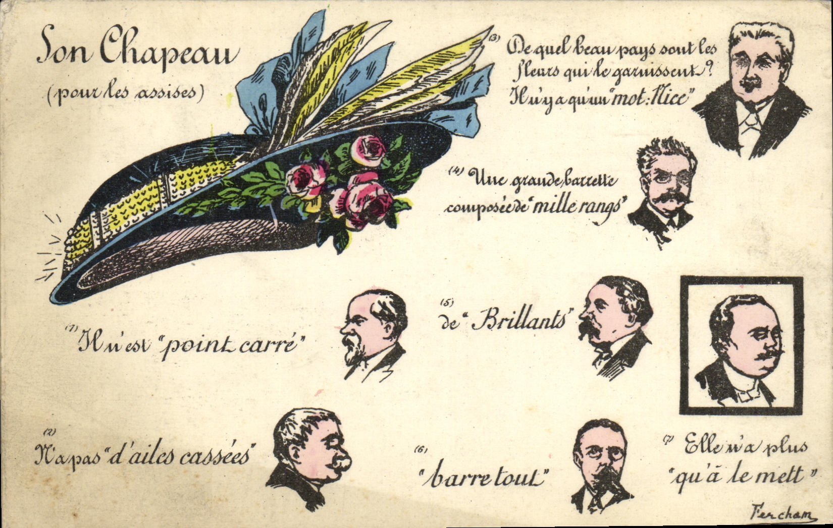 CPA Fantaisie FEme Son chapeau 