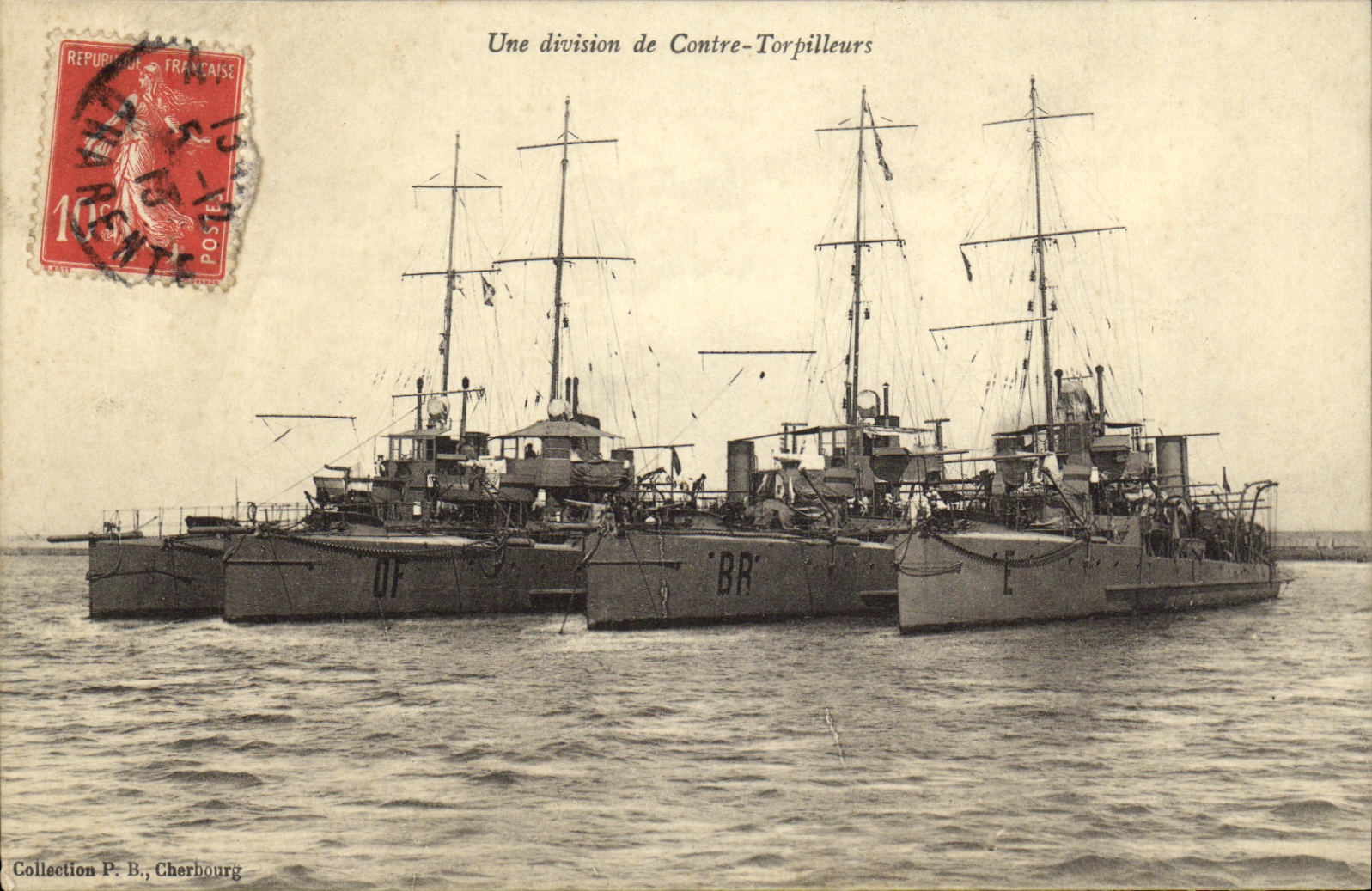 VINTAGE POSTCARD Boats Division of against destroyers