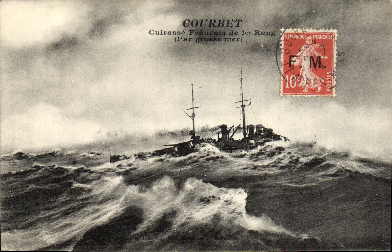 CPA Bateau Courbet Cuirasse Francais de 1er rang 