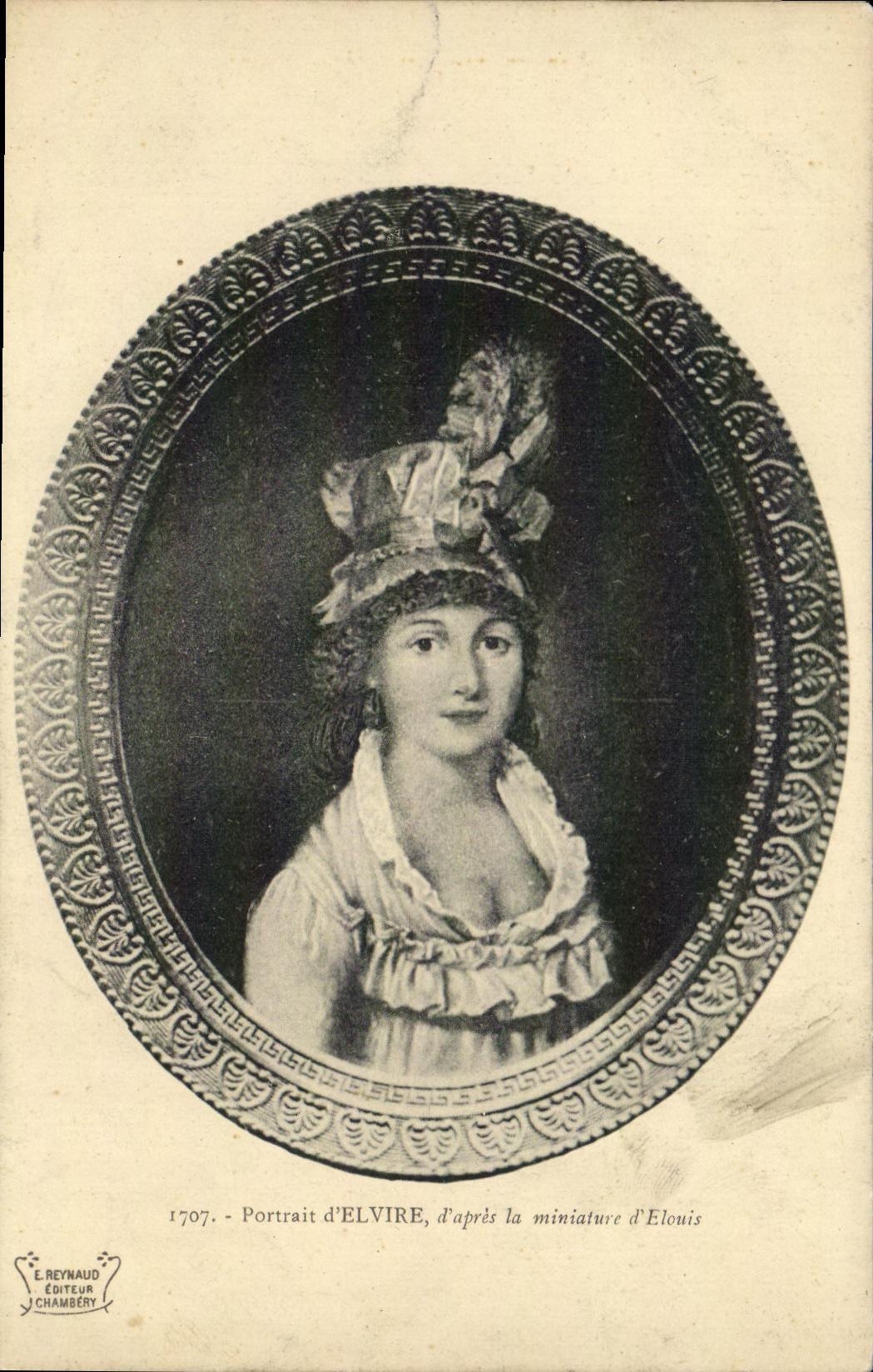 VINTAGE POSTCARD Portrait D Elvire D after Elouis