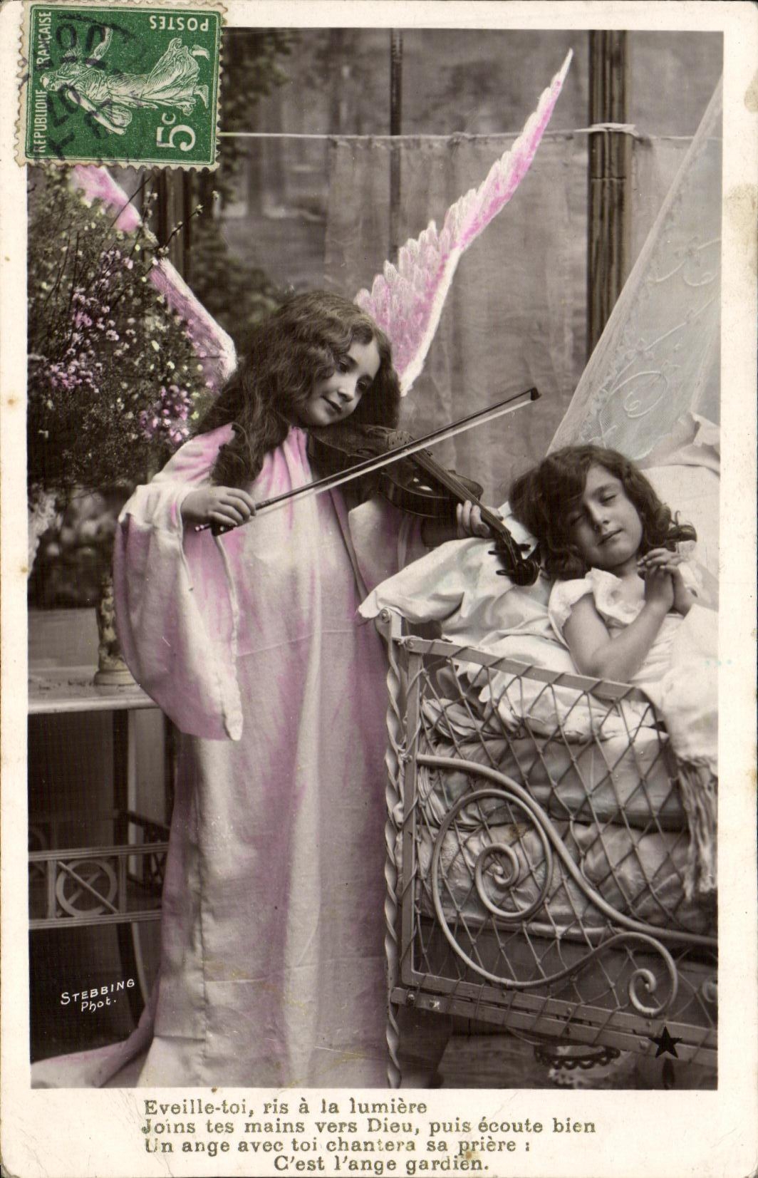 CPA Fantaisie Enfants ange Violon 