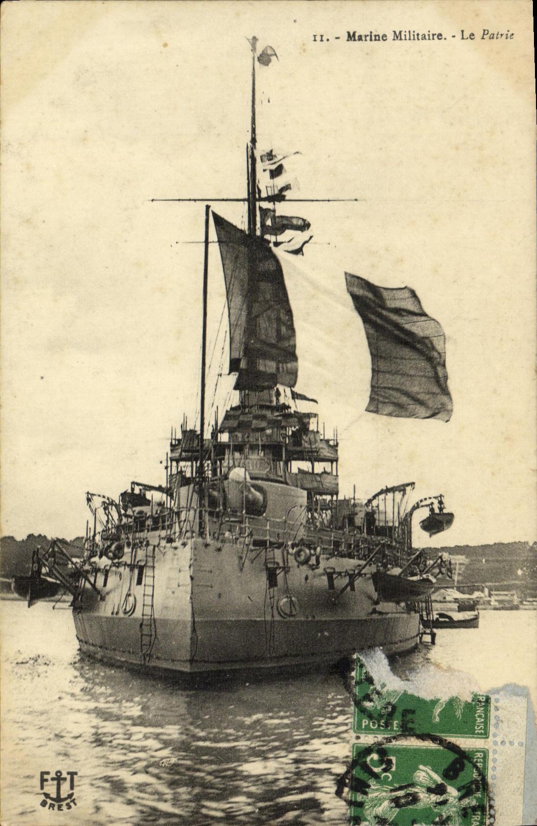 CPA Bateau Marine militaire La Patrie 