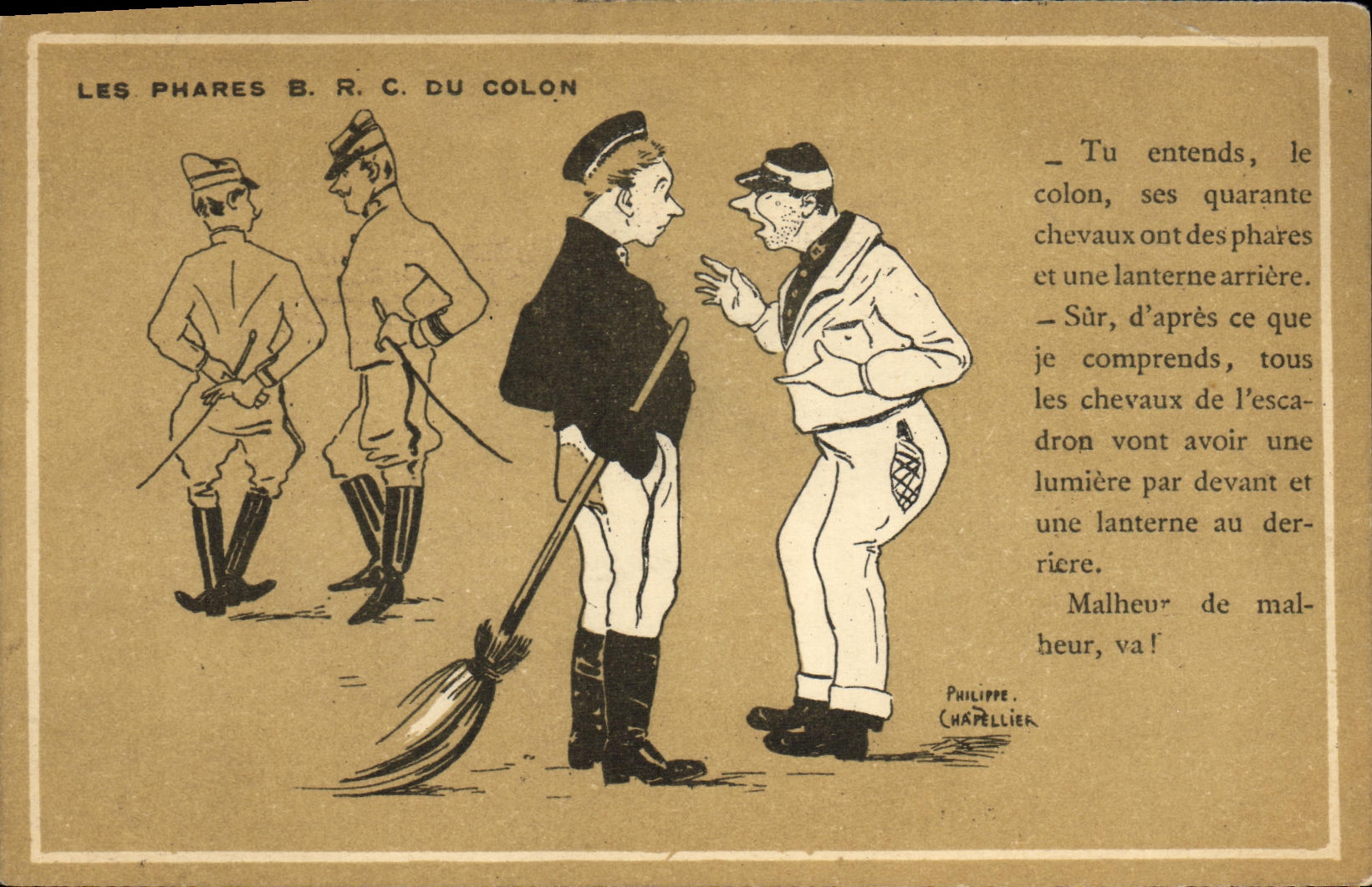 VINTAGE POSTCARD headlights BRC of the Militaria Colonist