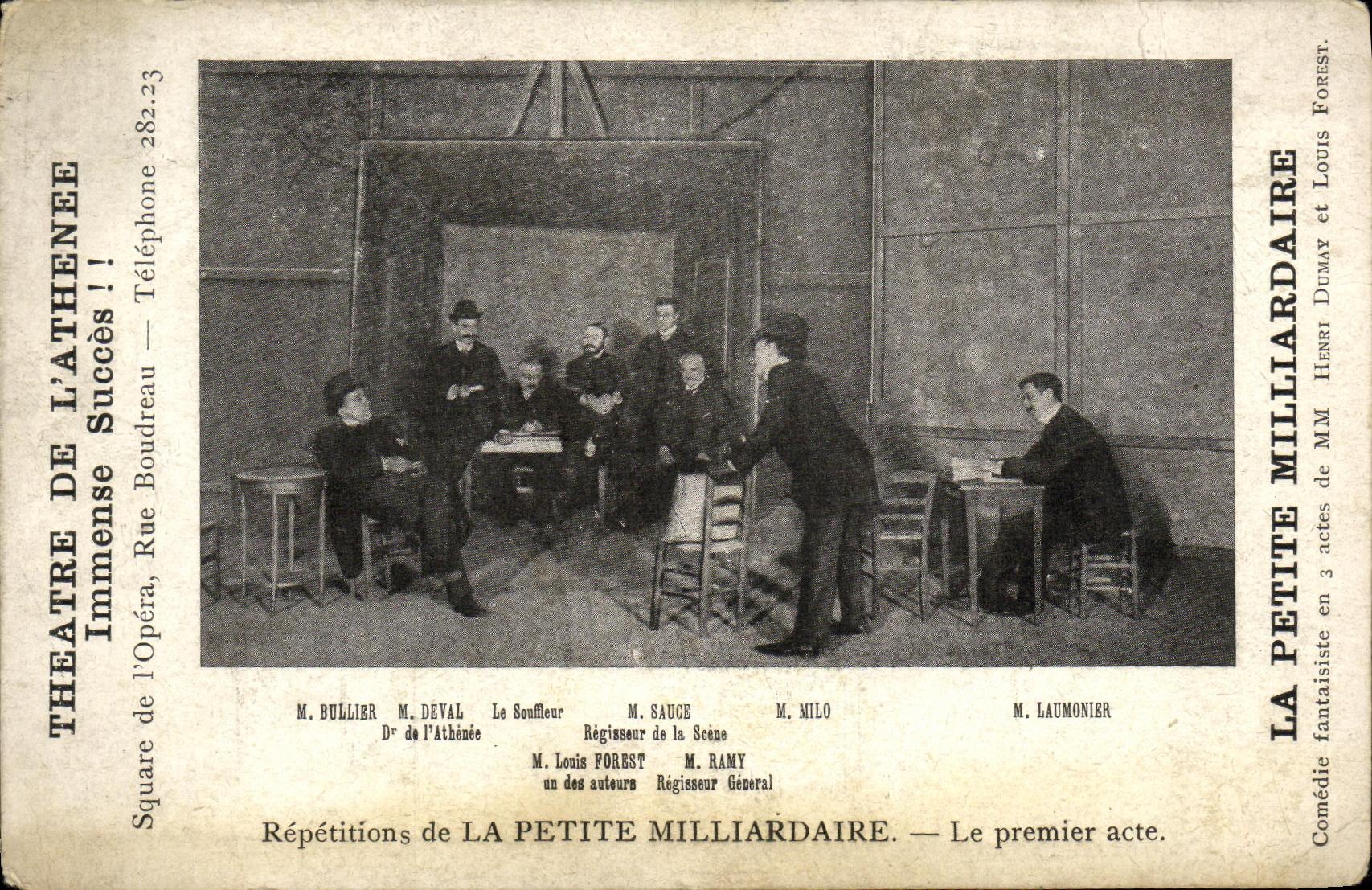 CPA Theatre de l Athenee La petite millairdaire