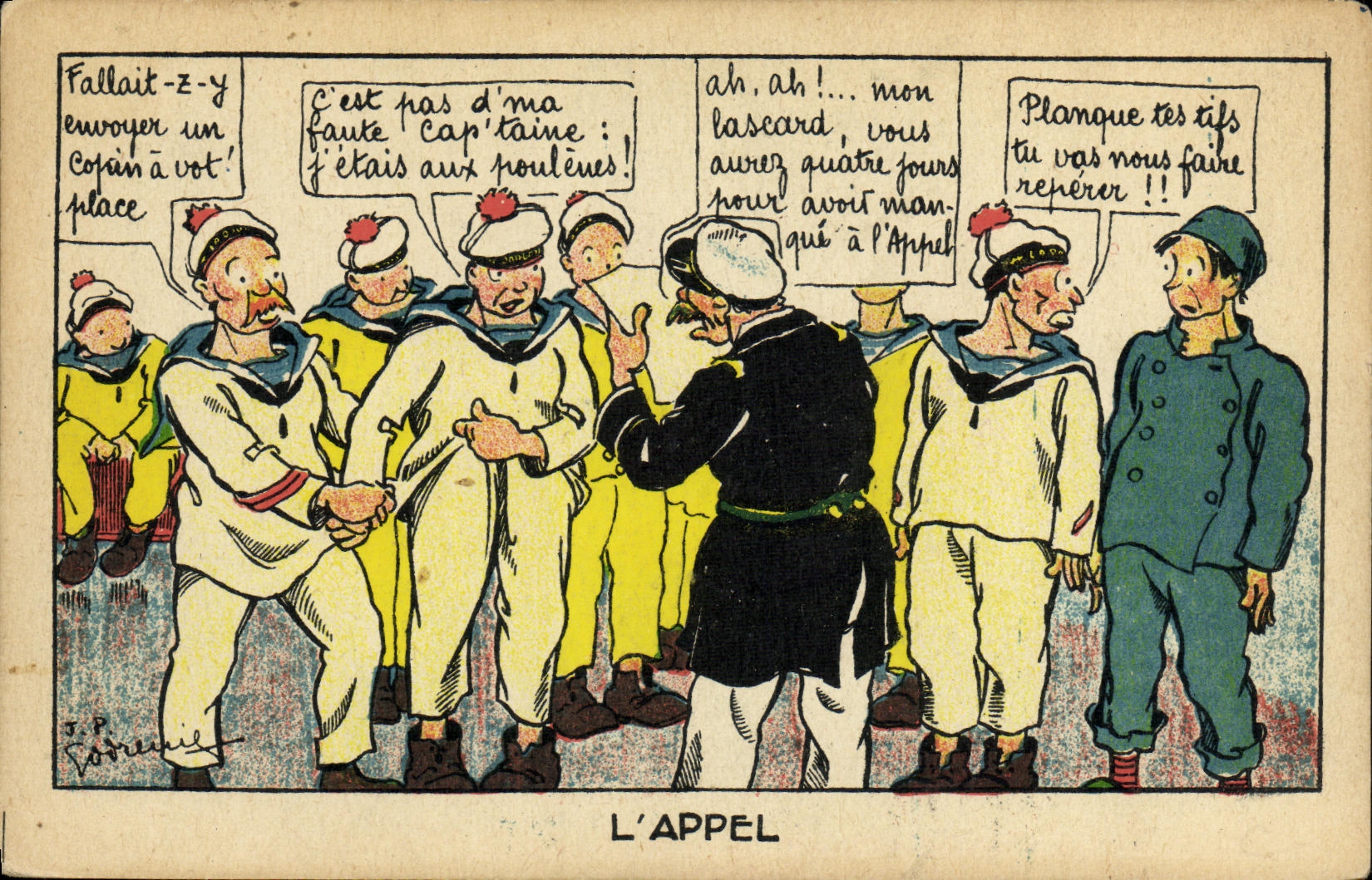 CPA Militaria Humour Illustrateur a l appel