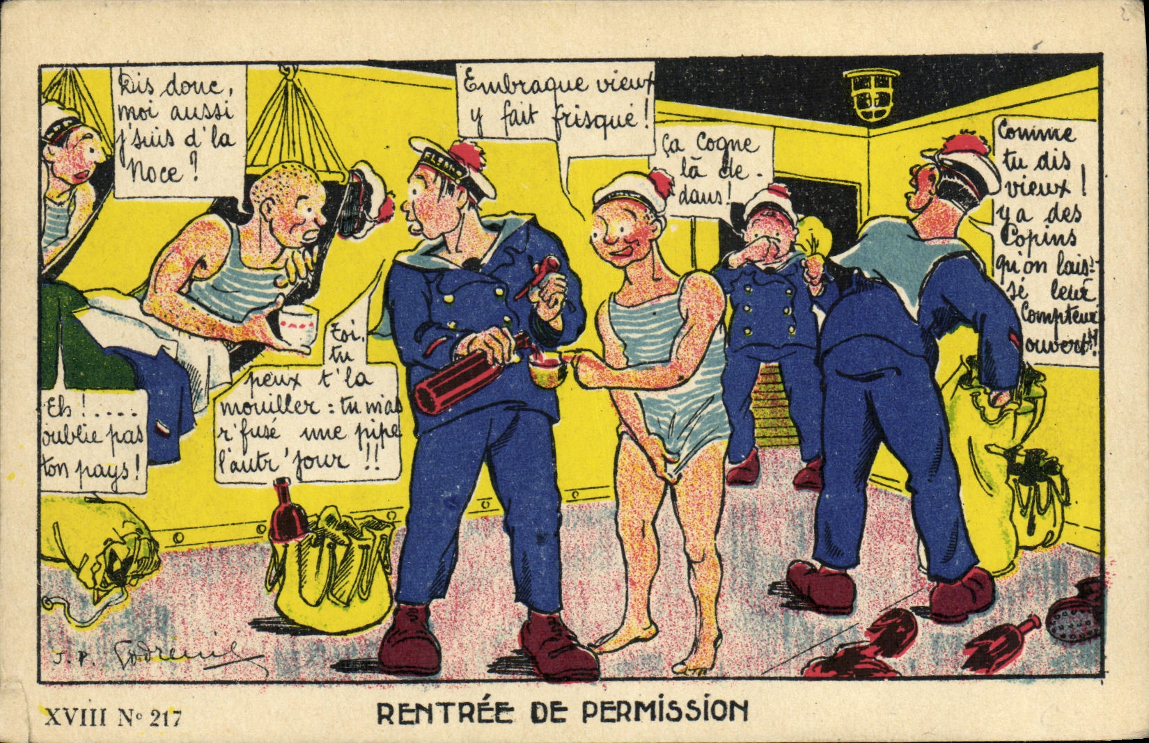 El ilustrador del humor de Militaria de la POSTAL de la VENDIMIA volvio del permiso