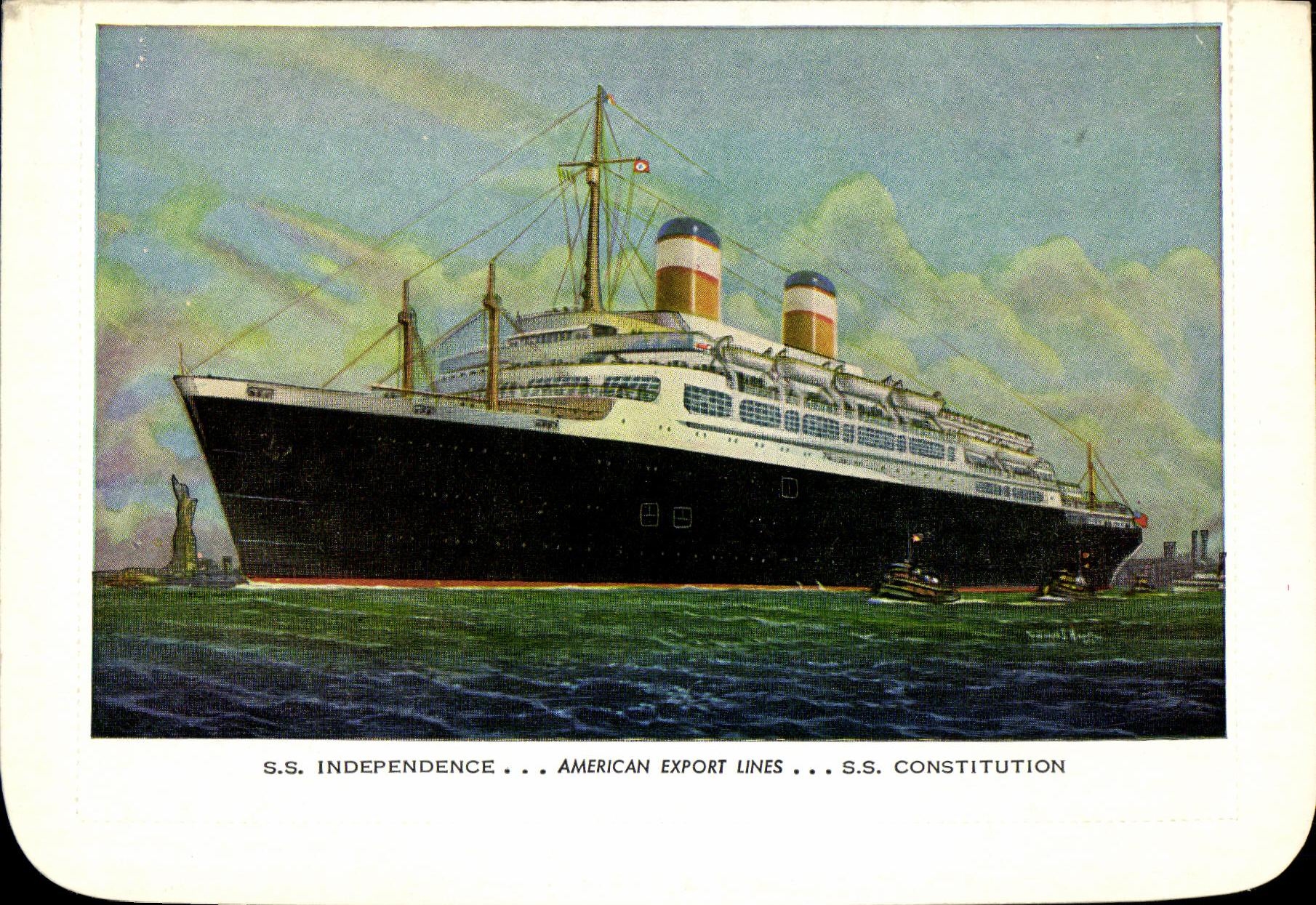CPM SS Independence American Export Lines SS Constitution Paquebot
