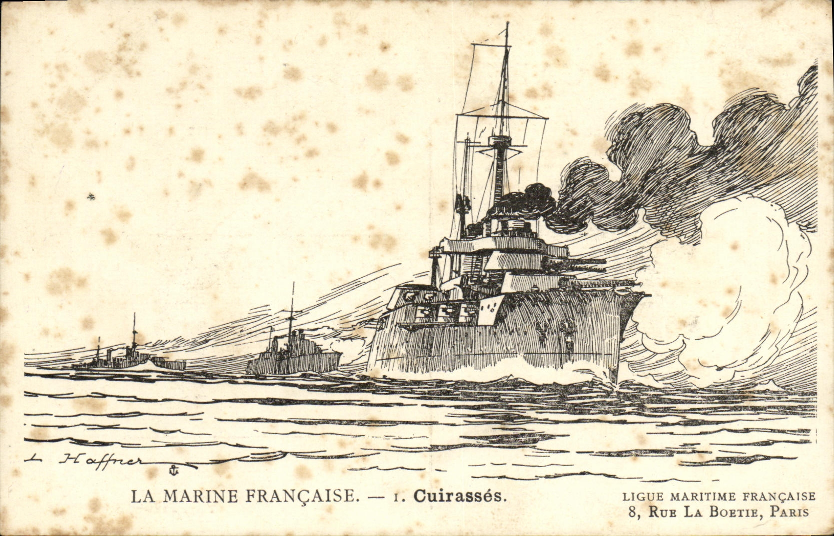 VINTAGE POSTCARD French navy Armours