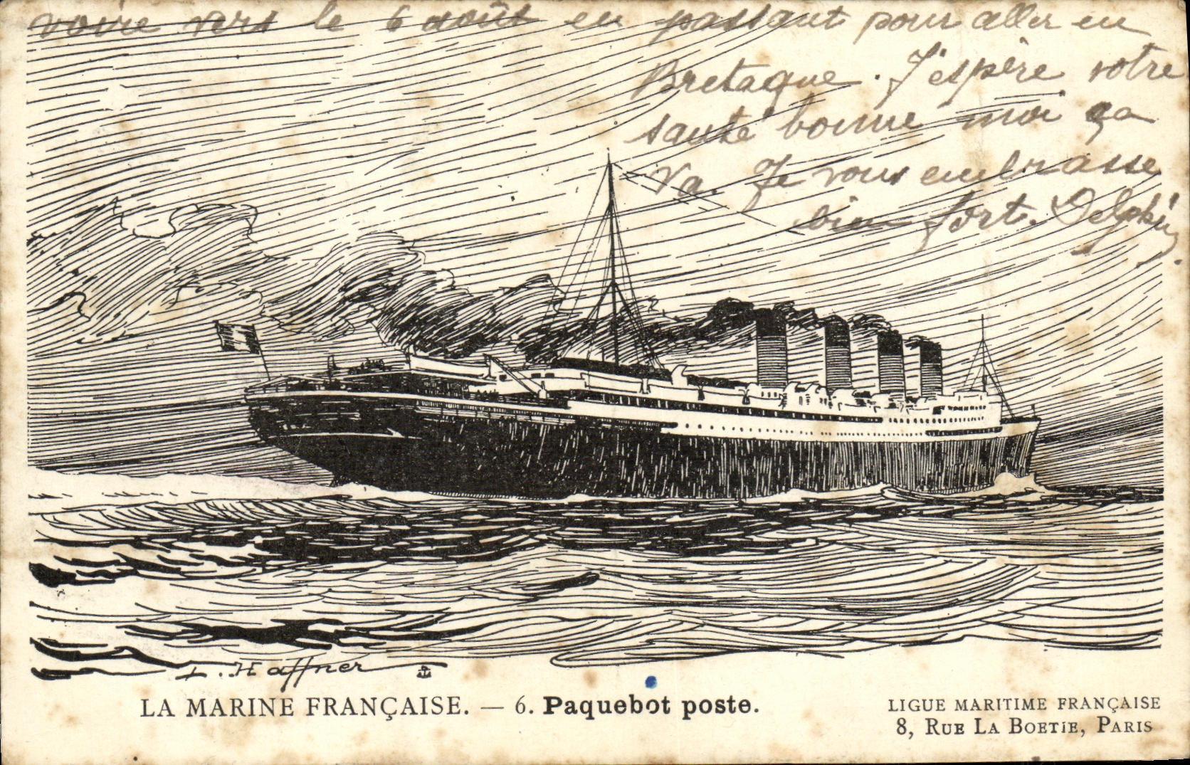 CPA La marine Francaise Paqubeot Poste
