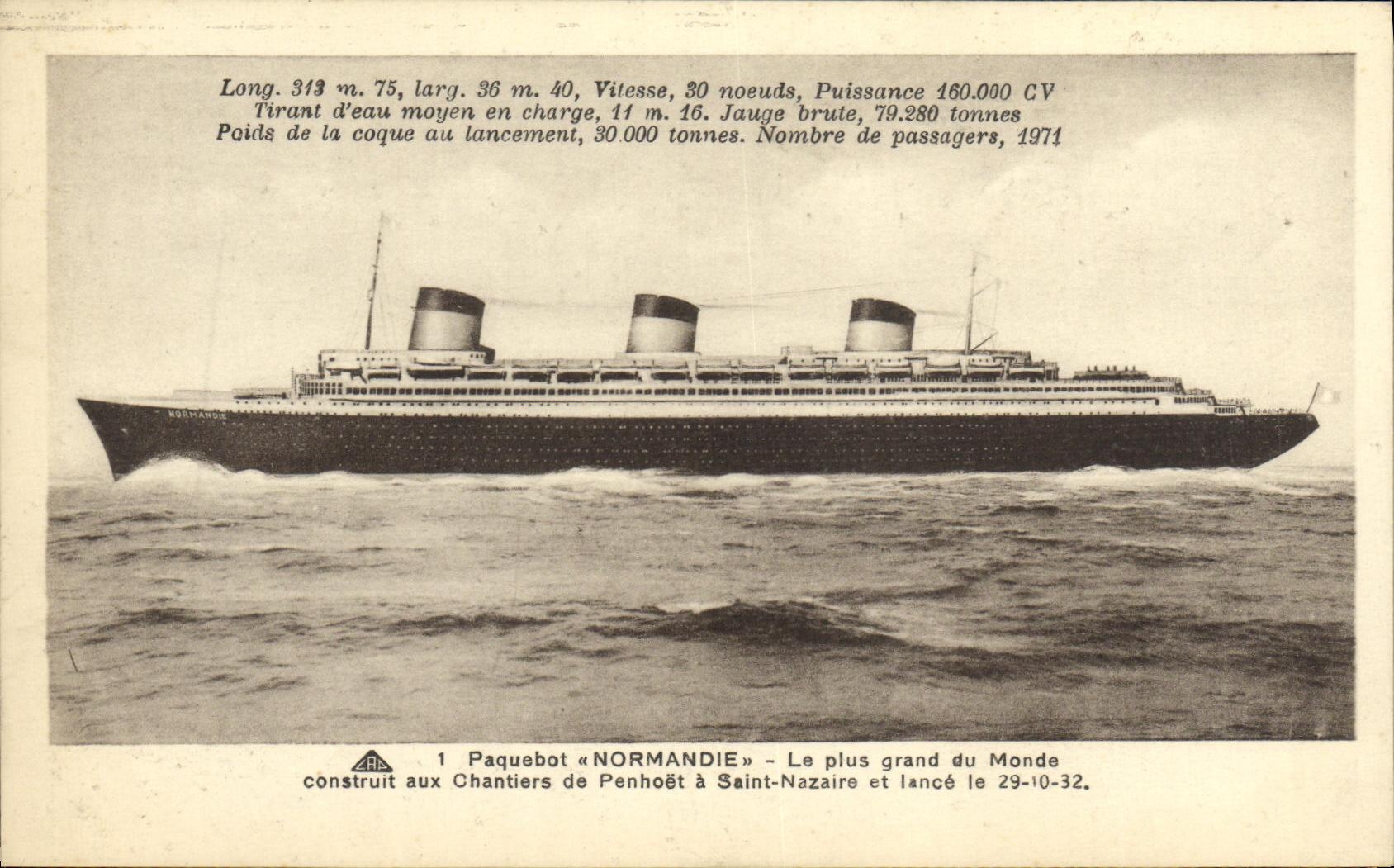 VINTAGE POSTCARD Normandy Steamer