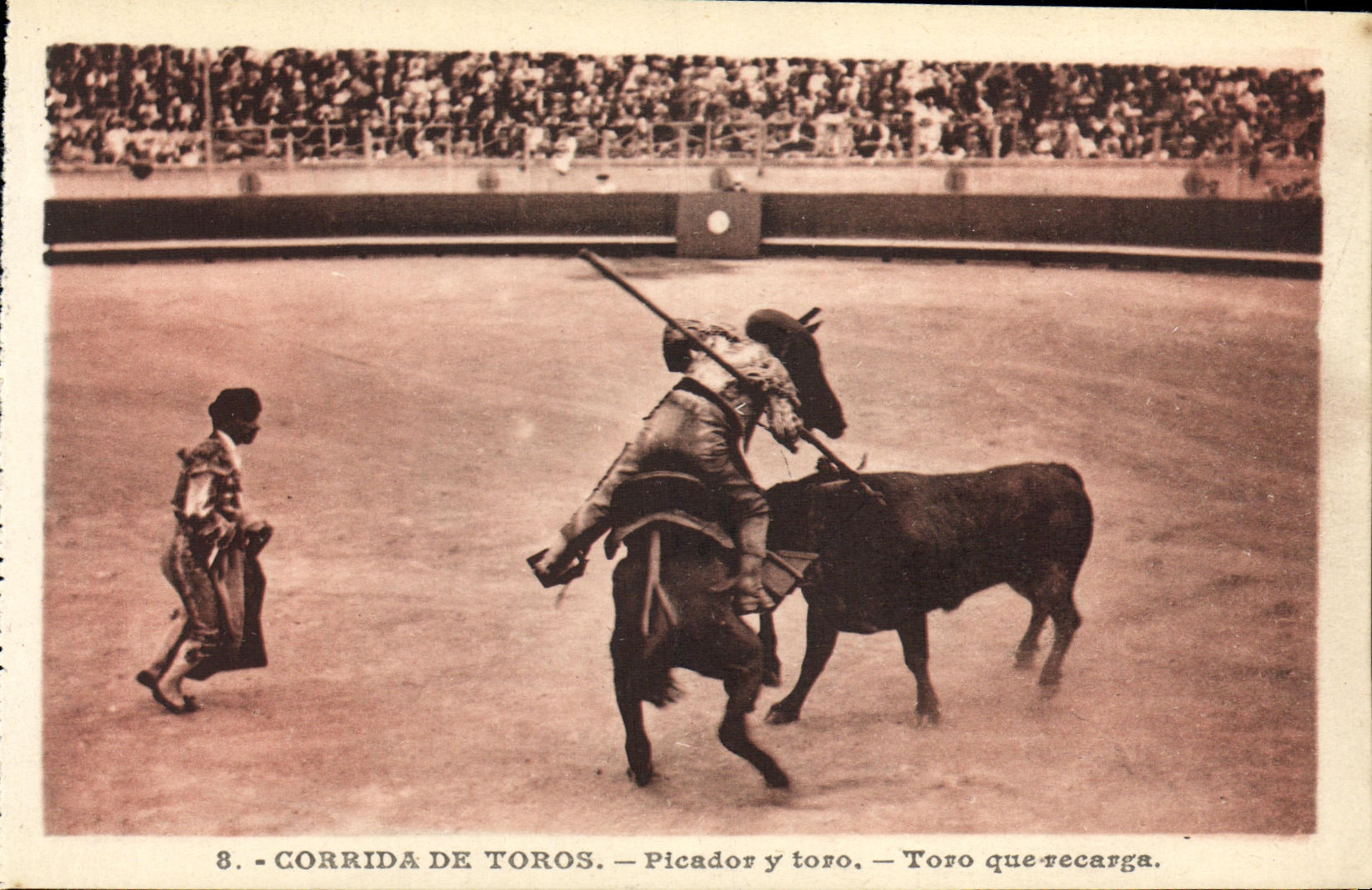 CPA Sport Espagne Corrida Toro Taureau Picador y toro Toro que recarga