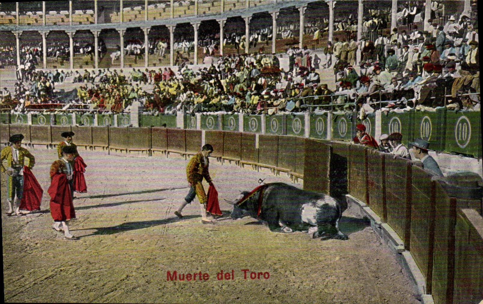 Del Toro de Toro Bull Muerte de la corrida de Espana del deporte de la POSTAL de la VENDIMIA
