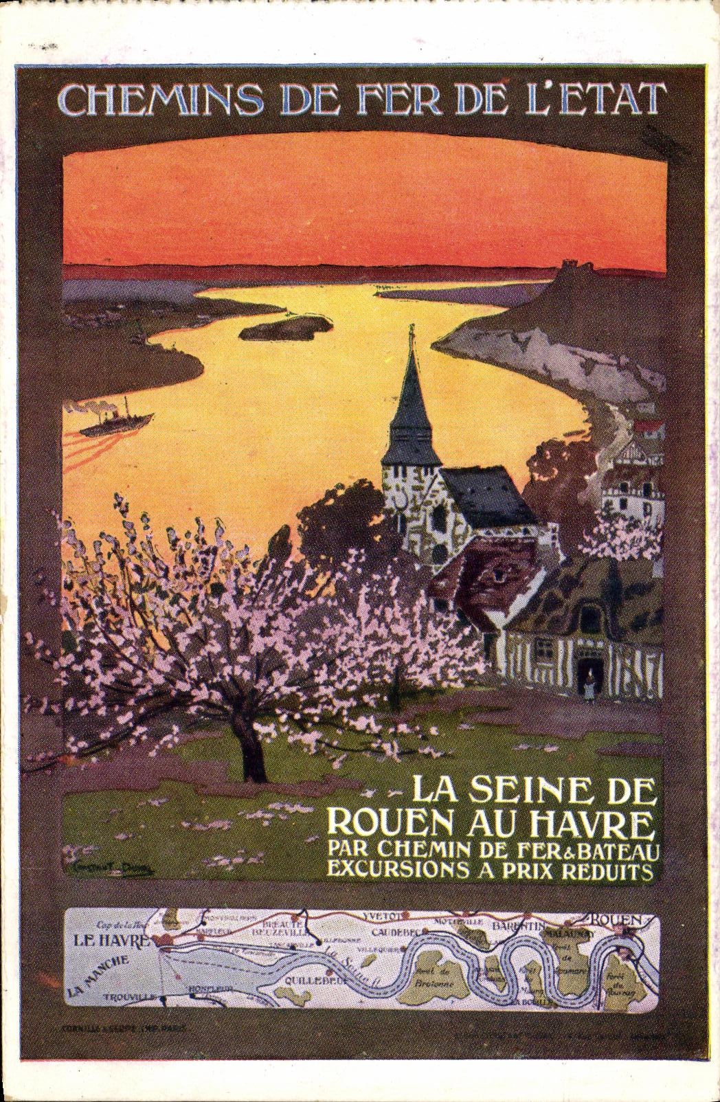 CPA Chemins de fer de l Etat La Seine de Rouen au Havre